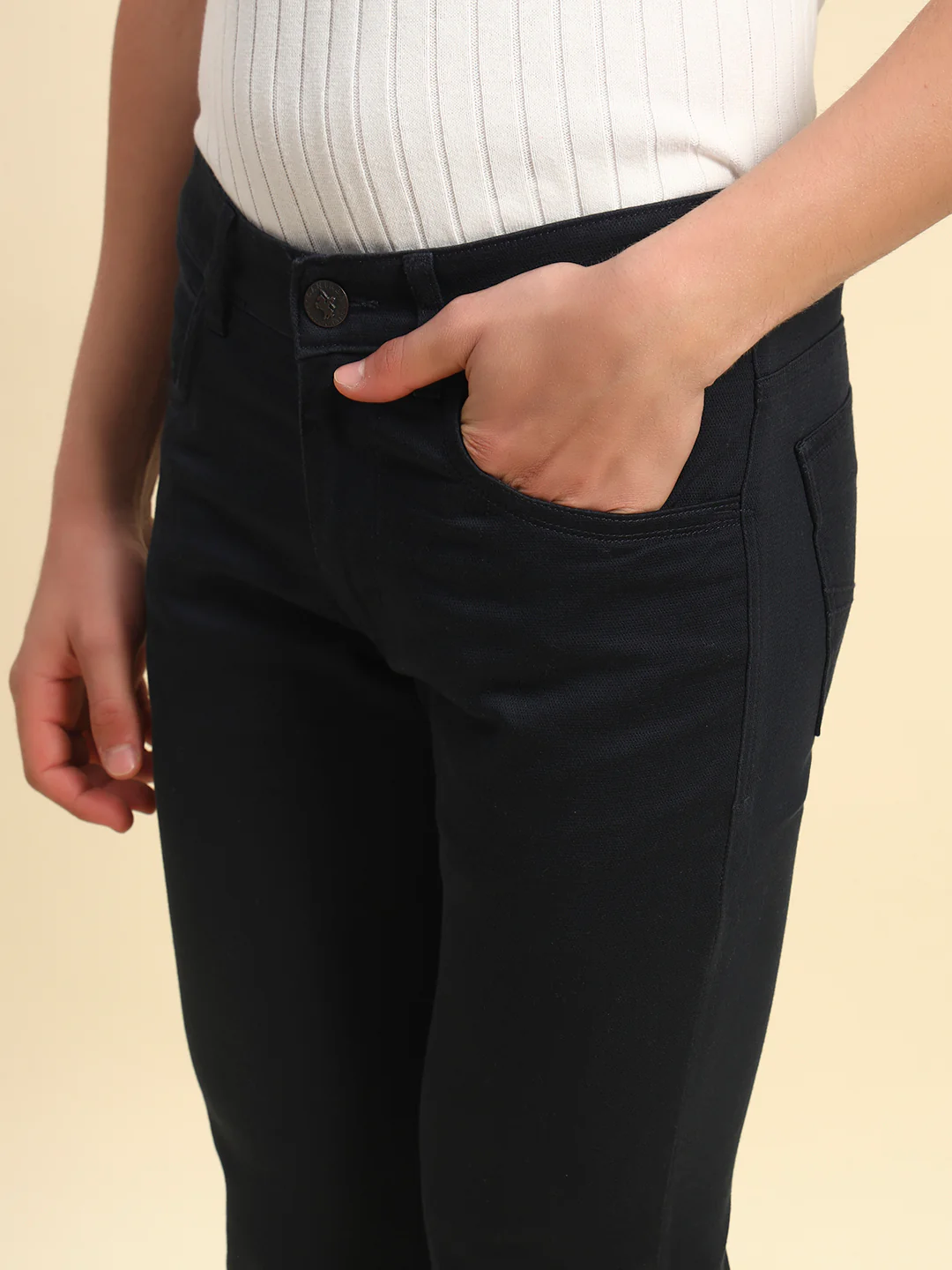 Casual Trouser for Men l Breathable & Soft with Color Fastness Regular Fit Cotton Blend Fabric Coutray Pattern Button Closure (Copy) - Image 7
