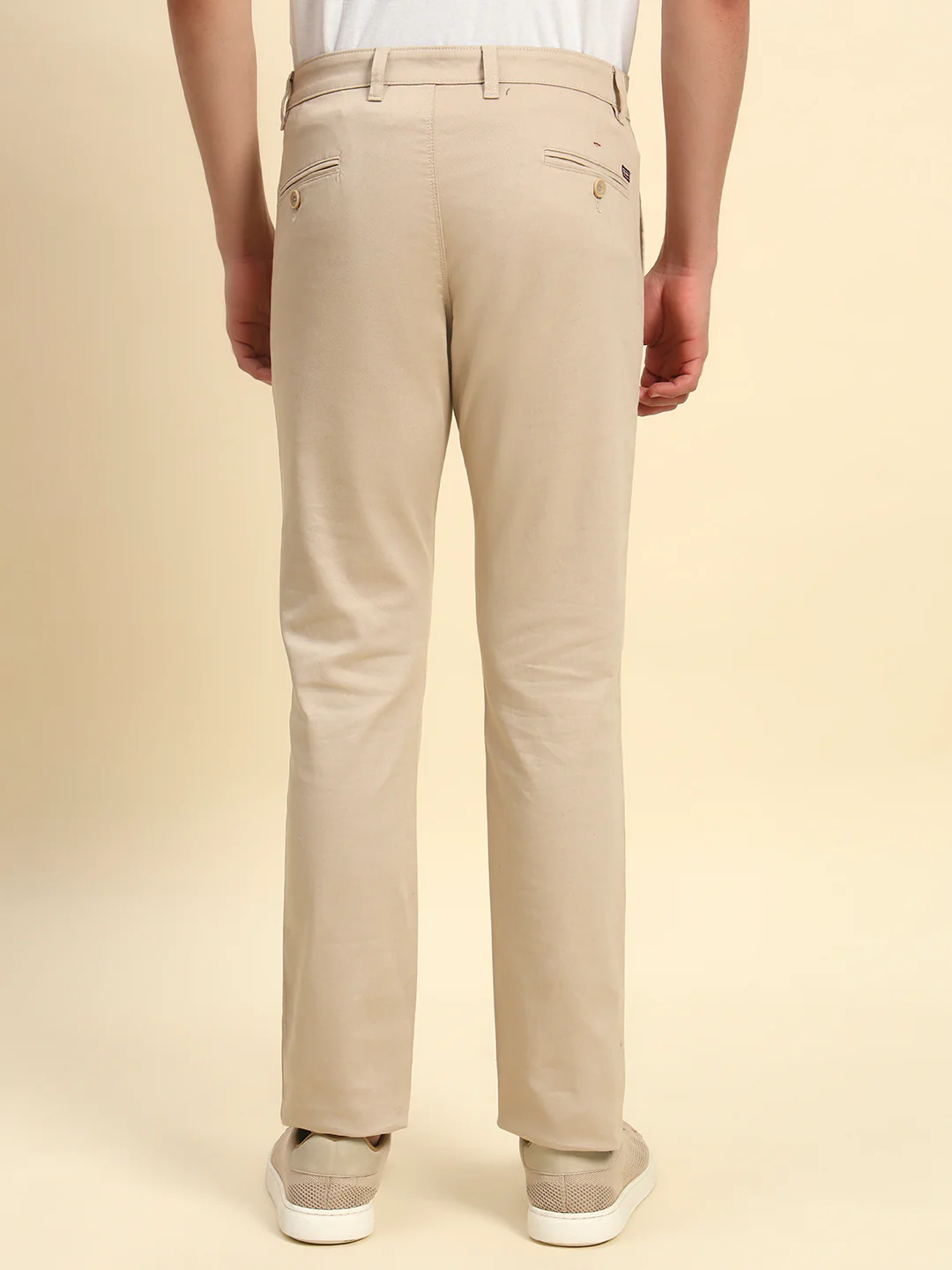 Casual Trouser for Men l Breathable & Soft with Color Fastness Regular Fit Cotton Blend Fabric Self Design Pattern Button Closure - Image 7