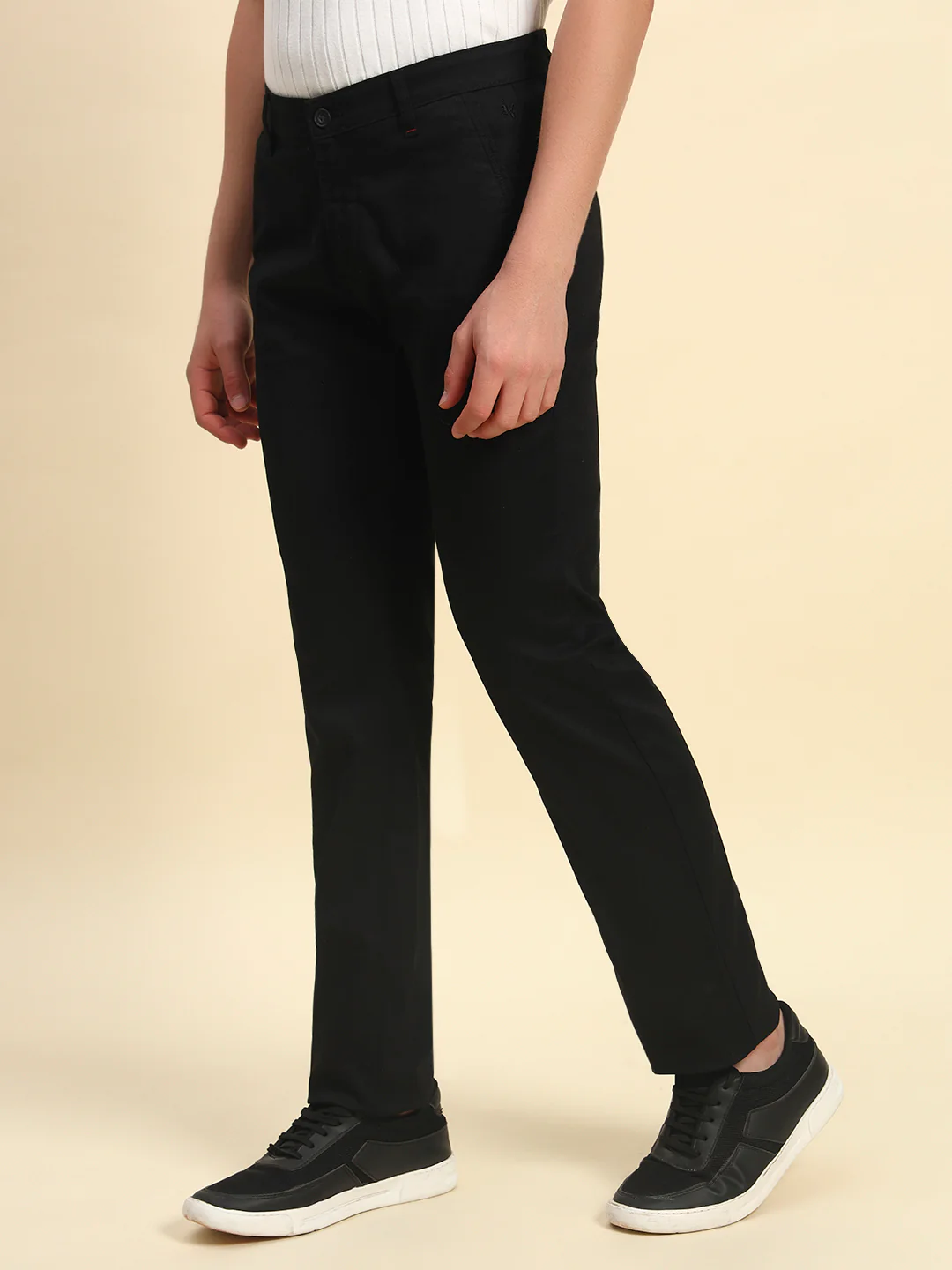 Casual Trouser for Men l Breathable & Soft with Color Fastness Regular Fit Cotton Blend Fabric Self Design Pattern Button Closure - Image 3