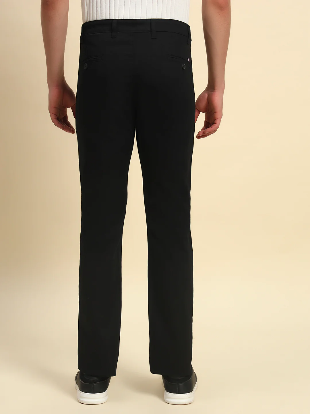 Casual Trouser for Men l Breathable & Soft with Color Fastness Regular Fit Cotton Blend Fabric Self Design Pattern Button Closure - Image 6