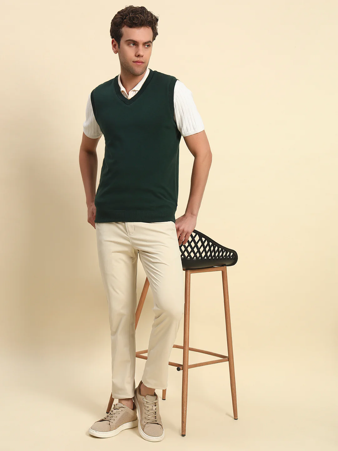 Casual Trouser for Men l Breathable & Soft with Color Fastness Regular Fit Poly Cotton Fabric Solid Pattern Button Closure - Image 7