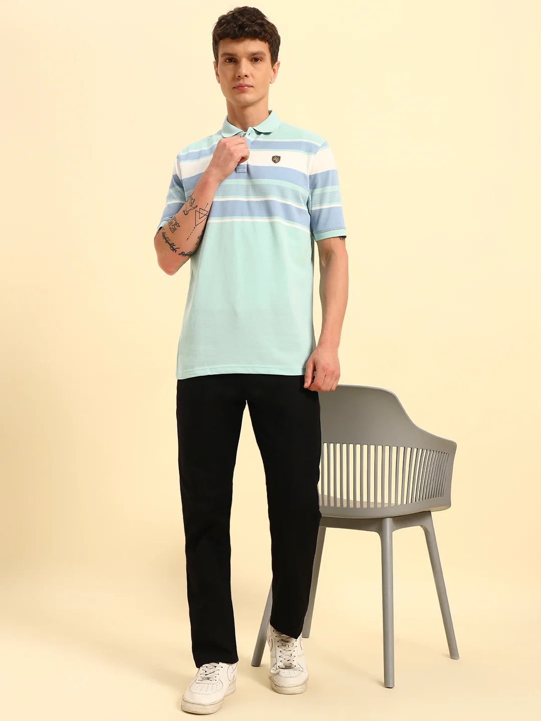Casual Trouser for Men | Breathable & Soft with Color Fastness Regular Fit Cotton Blend Fabric Solid Pattern Button Closure - Image 9