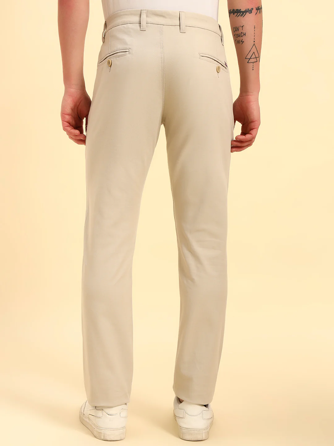 Casual Trouser for Men | Breathable & Soft with Color Fastness Regular Fit Cotton Blend Fabric Solid Pattern Button Closure - Image 6