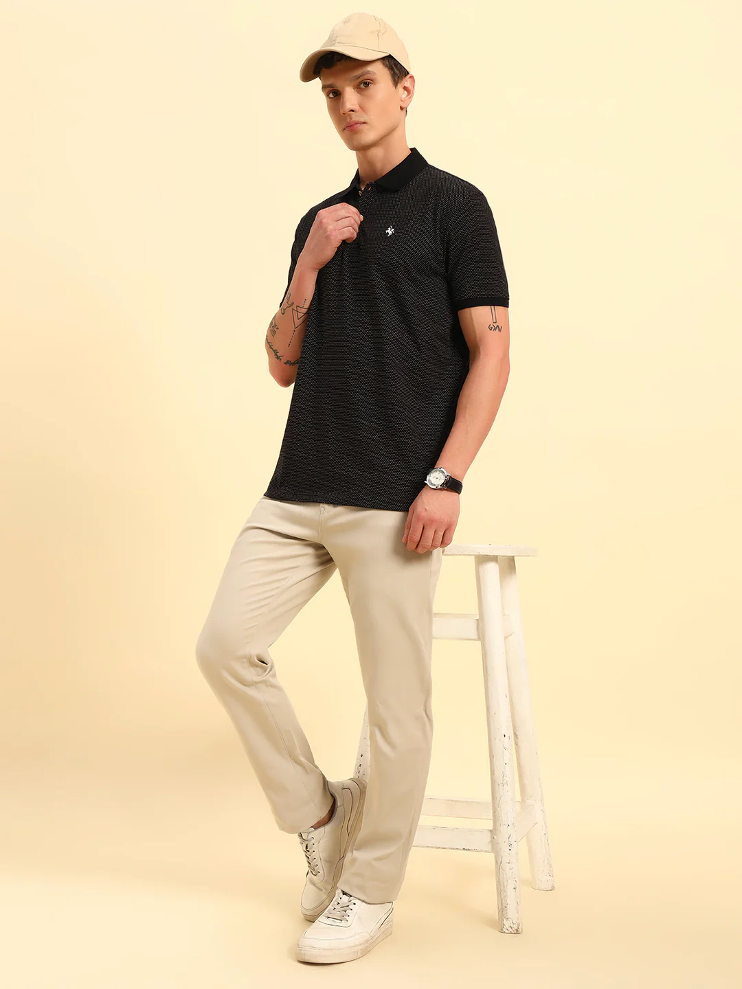 Casual Trouser for Men | Breathable & Soft with Color Fastness Regular Fit Cotton Blend Fabric Solid Pattern Button Closure - Image 9