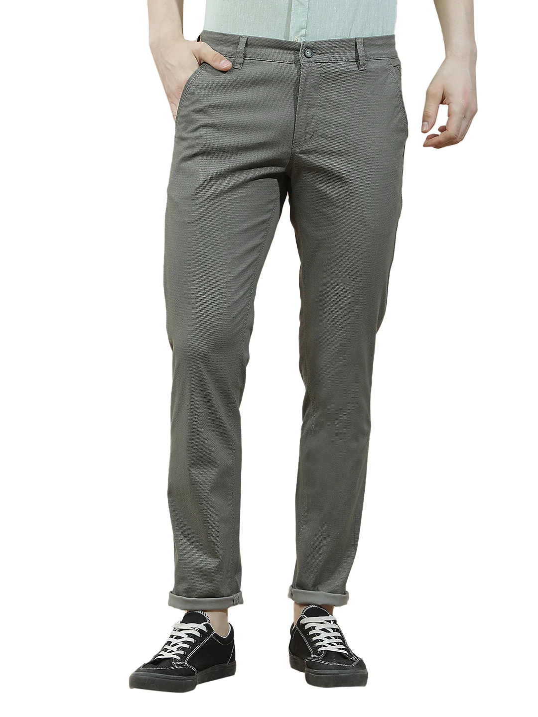 Casual Trousers for Men l Breathable & Soft with Color Fastness Regular Fit Cotton Blend Fabric Solid Pattern - Image 8