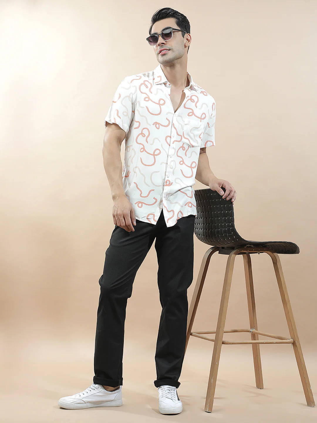 Casual Trousers for Men l Breathable & Soft with Color Fastness Regular Fit Cotton Blend Fabric Solid Pattern - Image 2