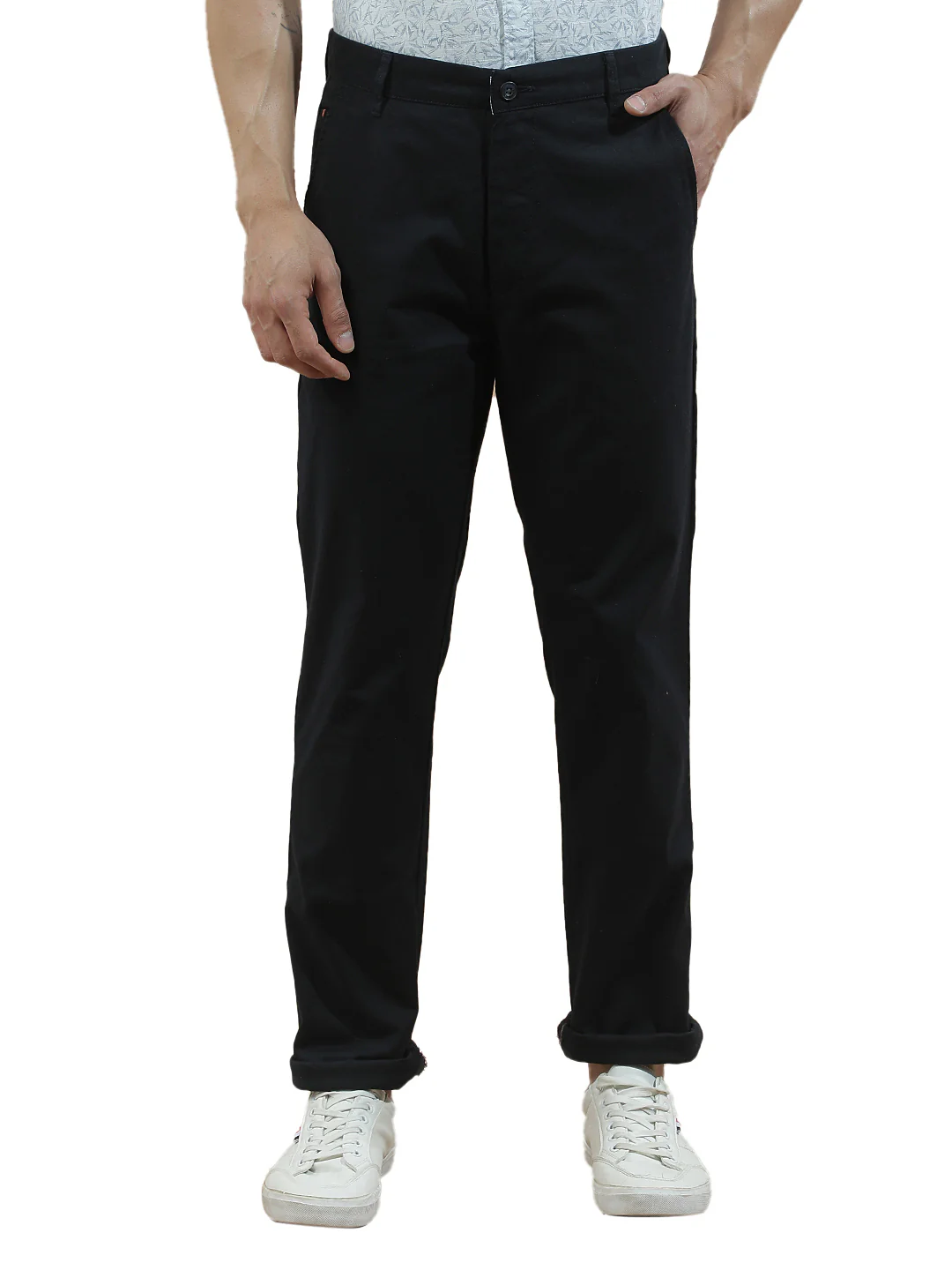 Casual Trousers for Men l Breathable & Soft with Color Fastness Regular Fit Cotton Blend Fabric Solid Pattern - Image 8