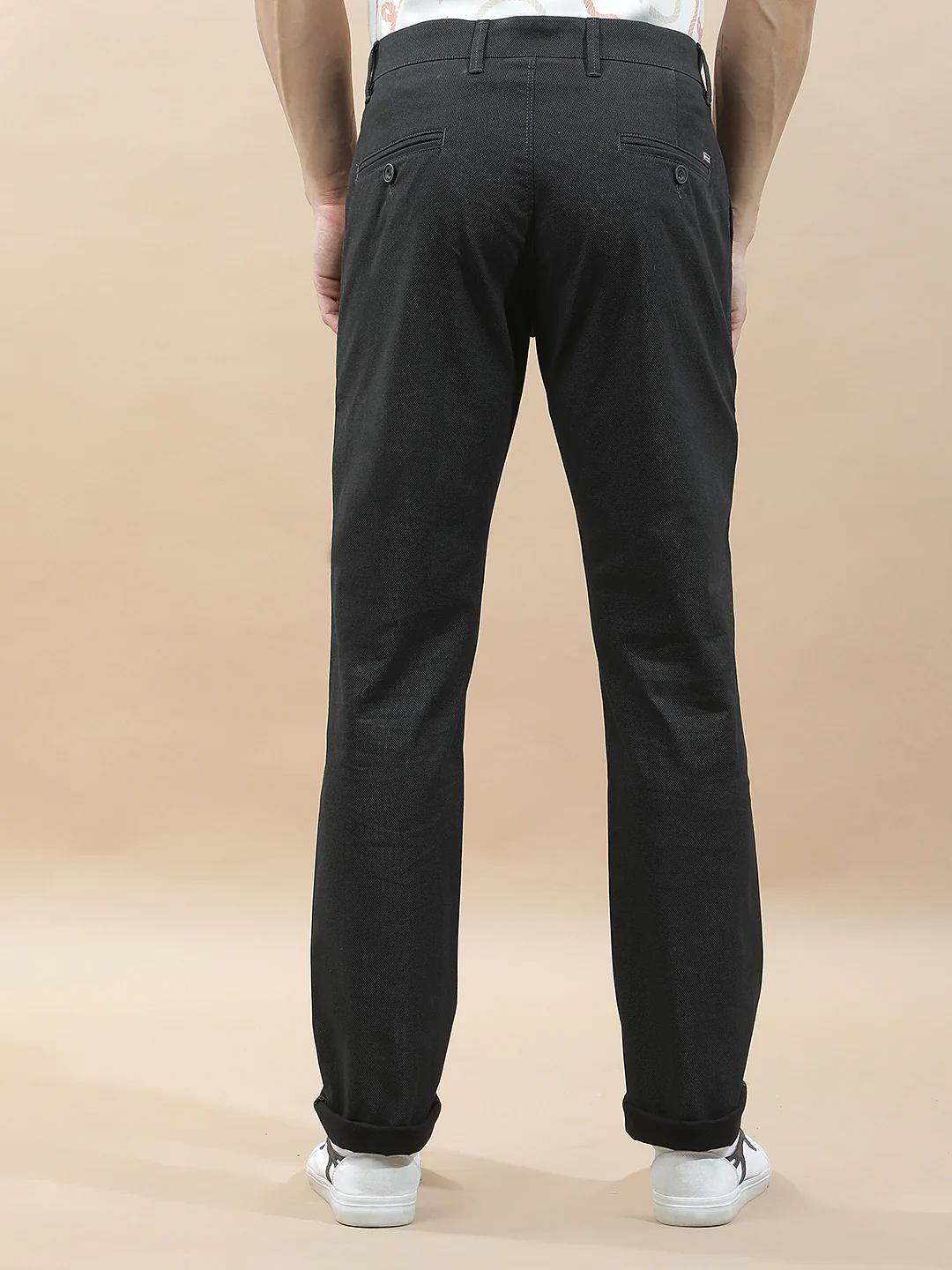 Casual Trousers for Men l Breathable & Soft with Color Fastness Regular Fit Cotton Blend Fabric Solid Pattern - Image 4