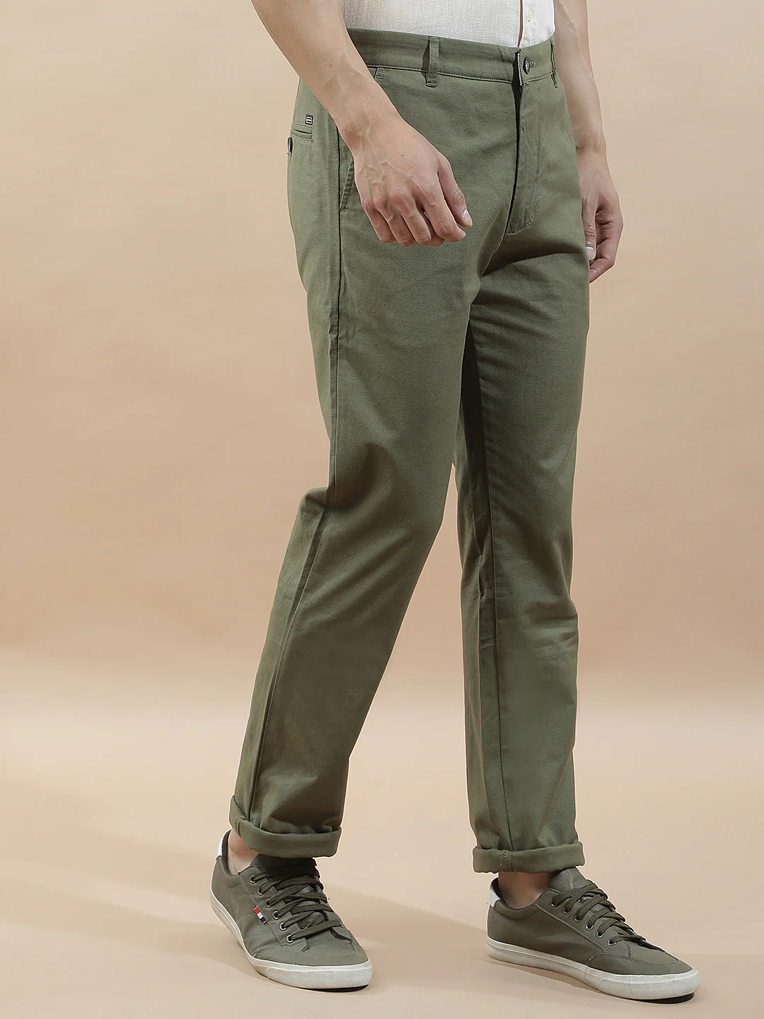 Casual Trousers for Men l Breathable & Soft with Color Fastness Regular Fit Cotton Blend Fabric Solid Pattern - Image 6