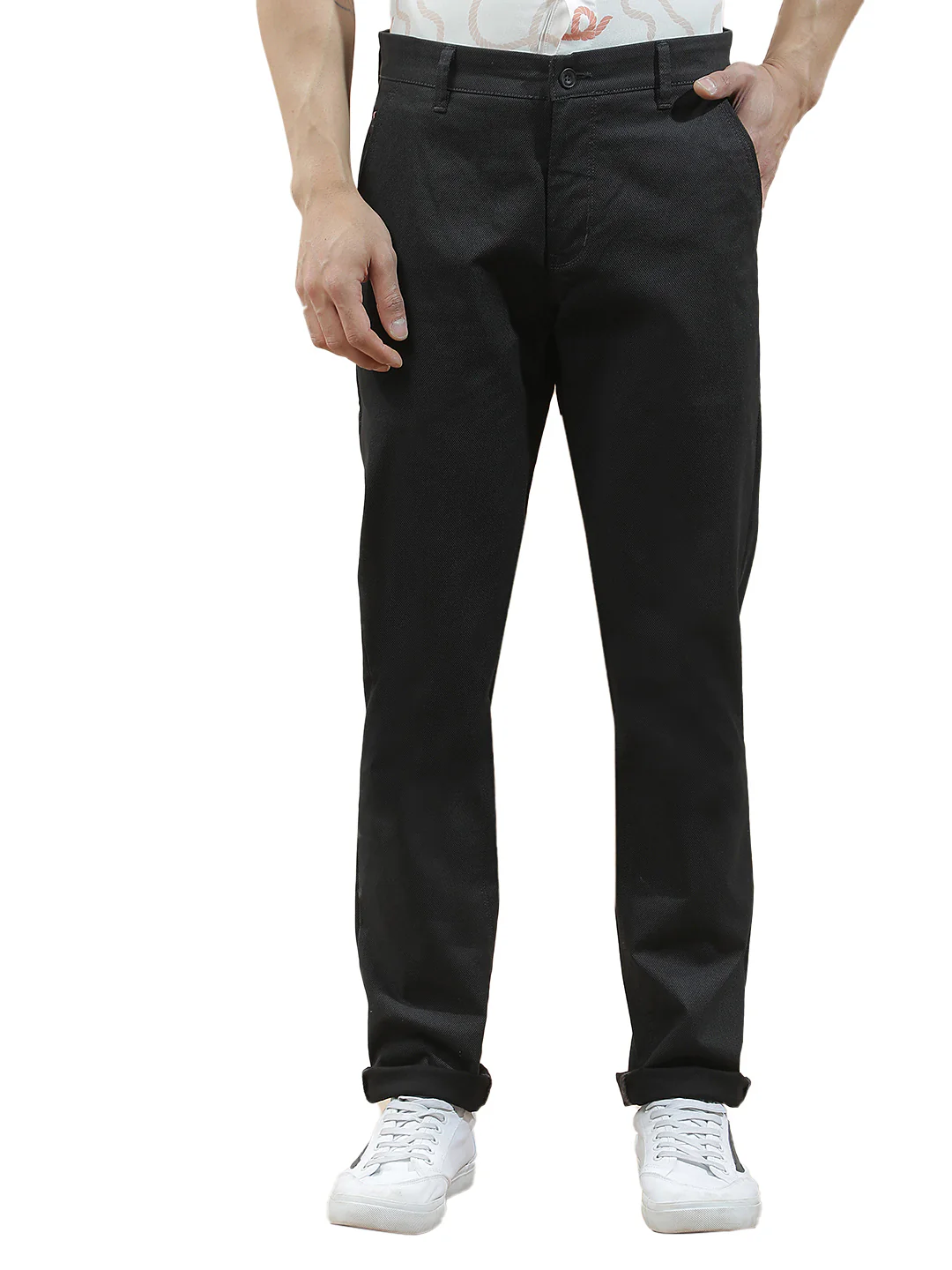 Casual Trousers for Men l Breathable & Soft with Color Fastness Regular Fit Cotton Blend Fabric Solid Pattern - Image 8