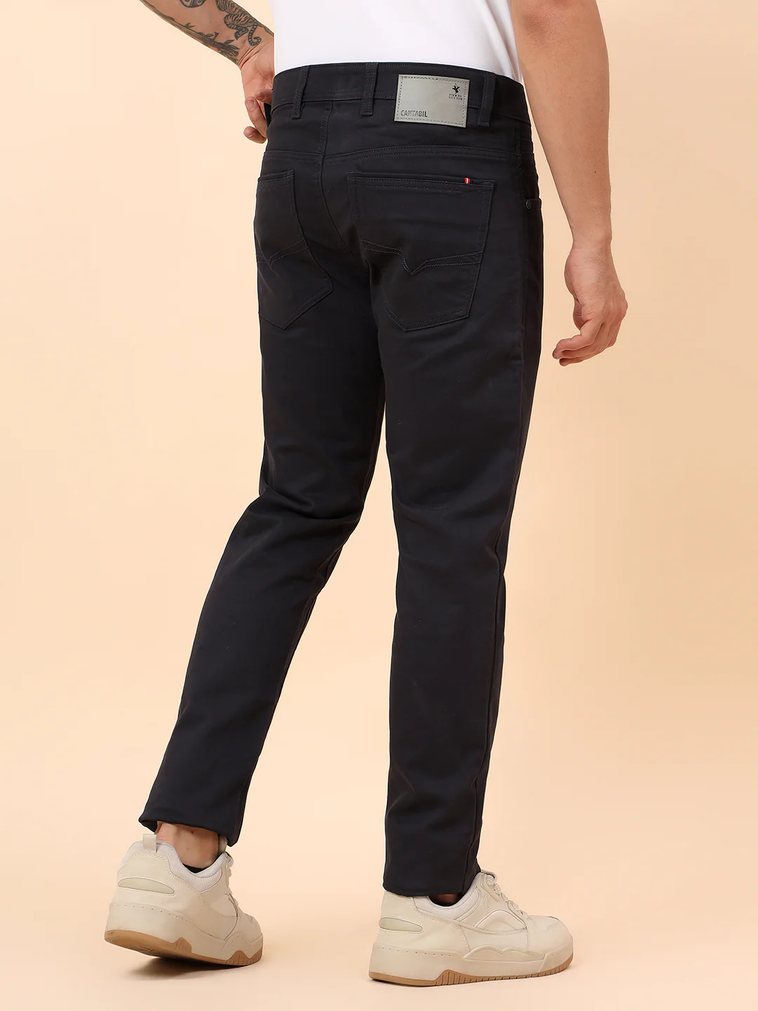 Casual Trousers for Men l Breathable & Soft with Color Fastness Regular Fit Cotton Blend Fabric Solid Pattern Button Closure - Image 6