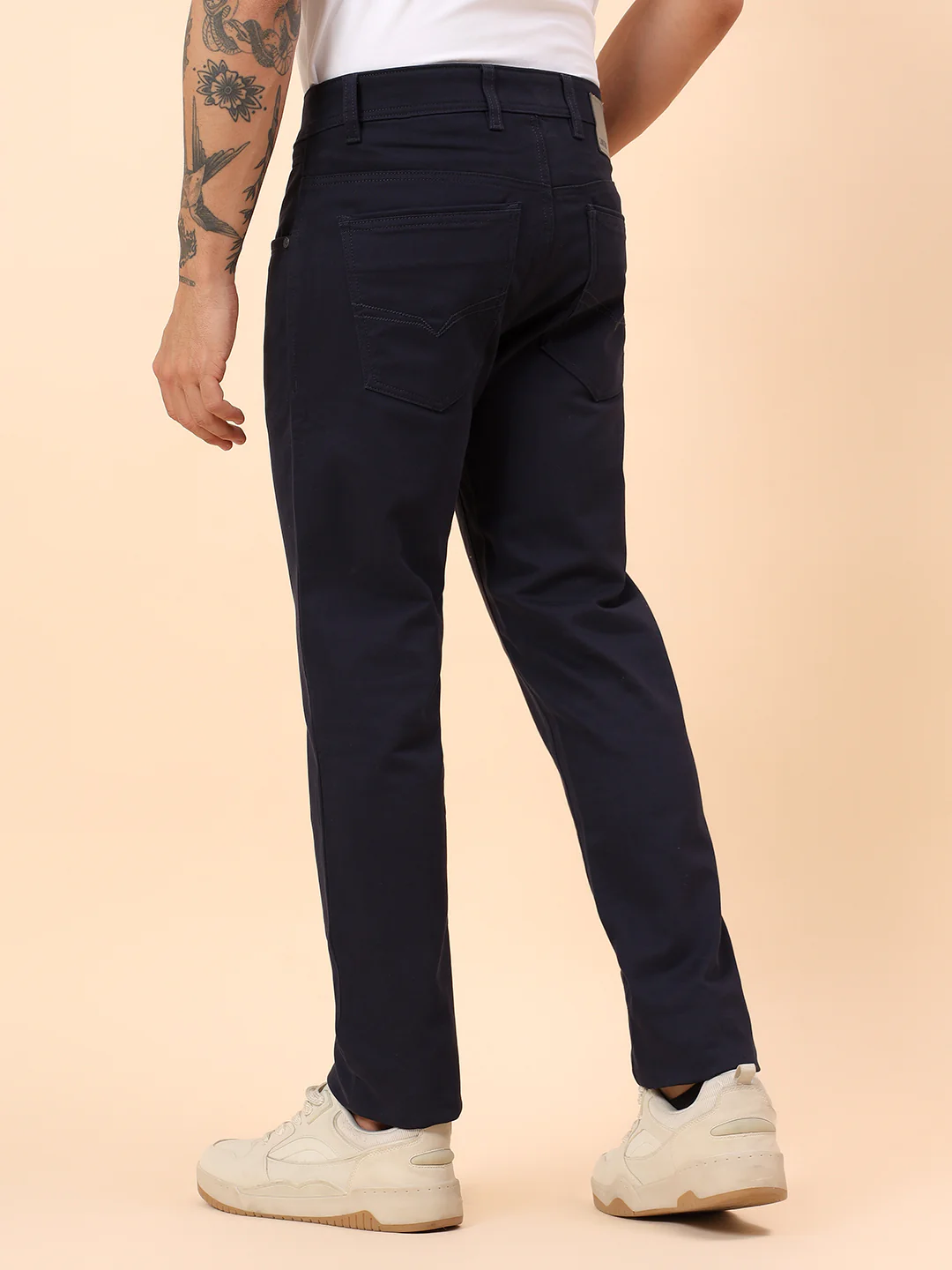 Casual Trousers for Men l Breathable & Soft with Color Fastness Regular Fit Cotton Blend Fabric Solid Pattern Button Closure - Image 7