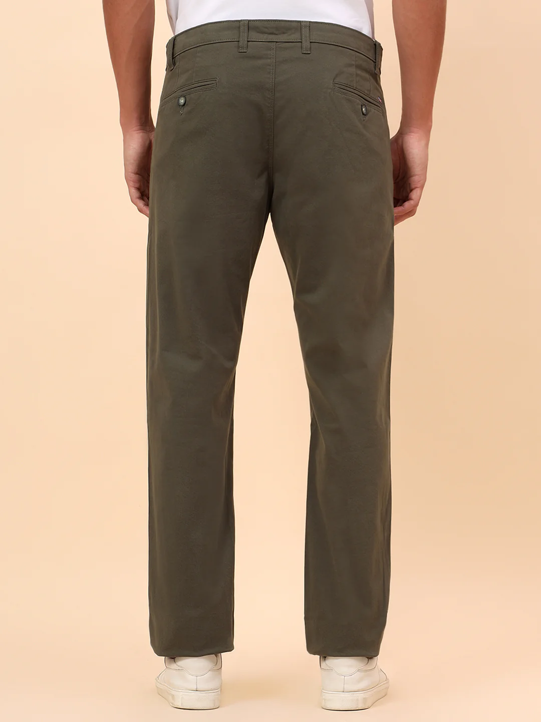 Casual Trousers for Men l Breathable & Soft with Color Fastness Regular Fit Cotton Blend Fabric Solid Pattern Button Closure - Image 7