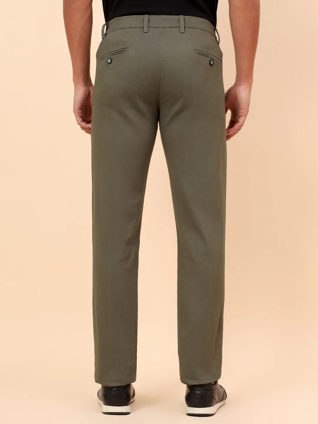 Casual Trousers for Men l Breathable & Soft with Color Fastness Regular Fit Cotton Blend Fabric Solid Pattern Button Closure - Image 6