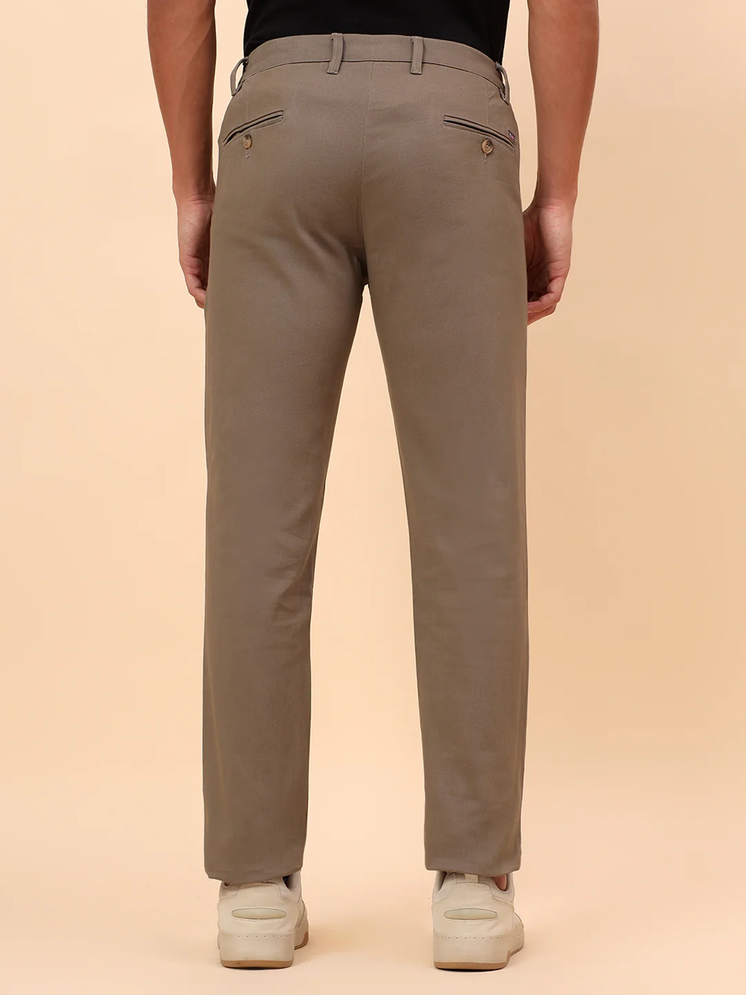 Casual Trousers for Men l Breathable & Soft with Color Fastness Regular Fit Cotton Blend Fabric Solid Pattern Button Closure - Image 6