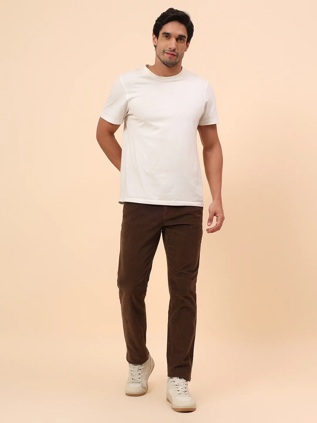 Casual Trousers for Men l Breathable & Soft with Color Fastness Regular Fit Cotton Blend Fabric Solid Pattern Button Closure - Image 8