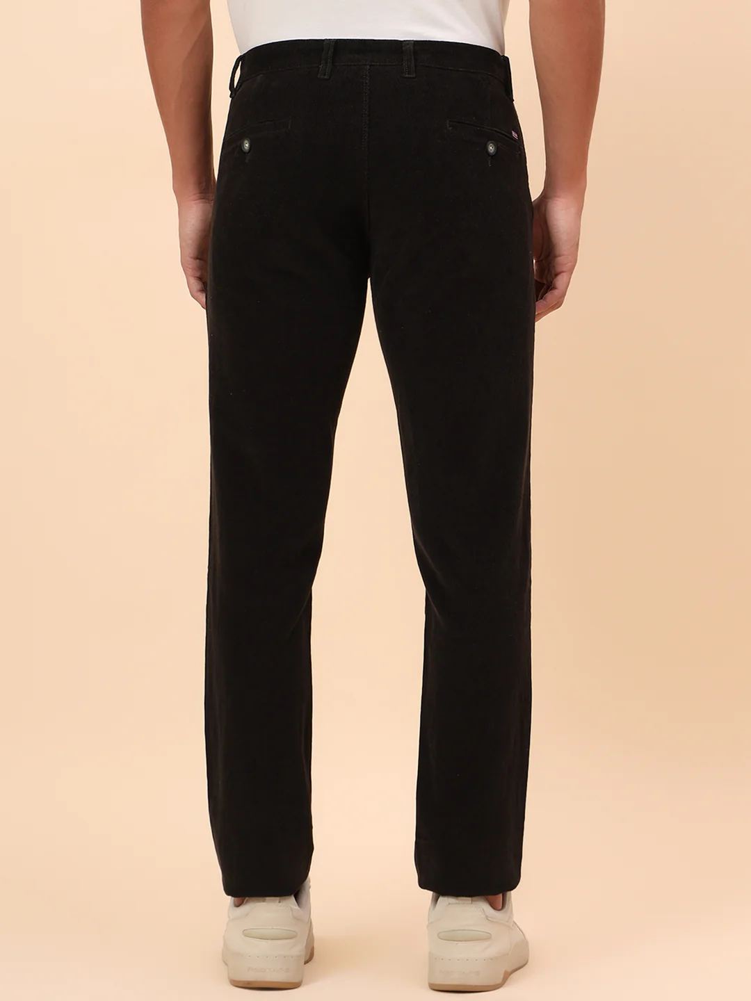 Casual Trousers for Men l Breathable & Soft with Color Fastness Regular Fit Cotton Blend Fabric Solid Pattern Button Closure - Image 6