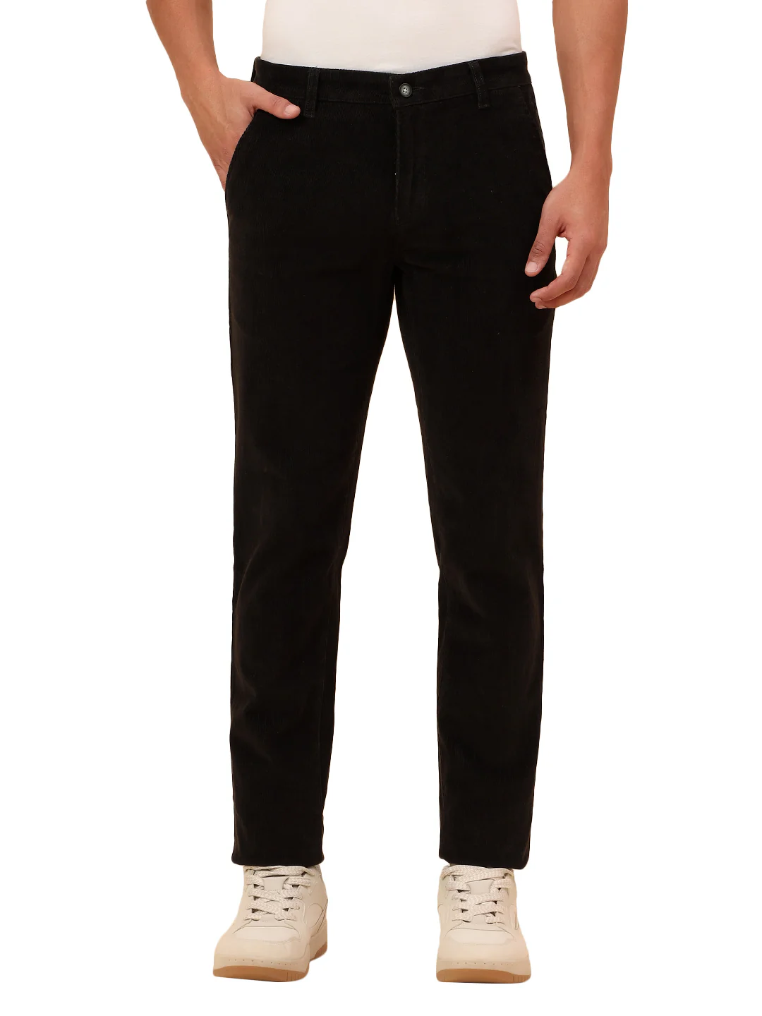 Casual Trousers for Men l Breathable & Soft with Color Fastness Regular Fit Cotton Blend Fabric Solid Pattern Button Closure - Image 9
