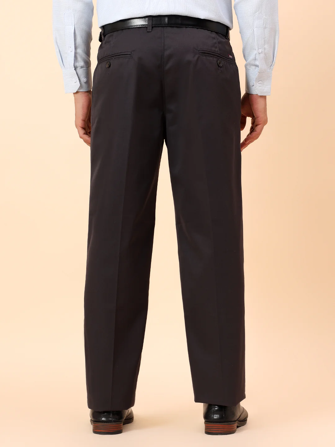 Casual Trousers for Men l Breathable & Soft with Color Fastness Regular Fit Cotton Fabric Solid Pattern Button Closure - Image 6