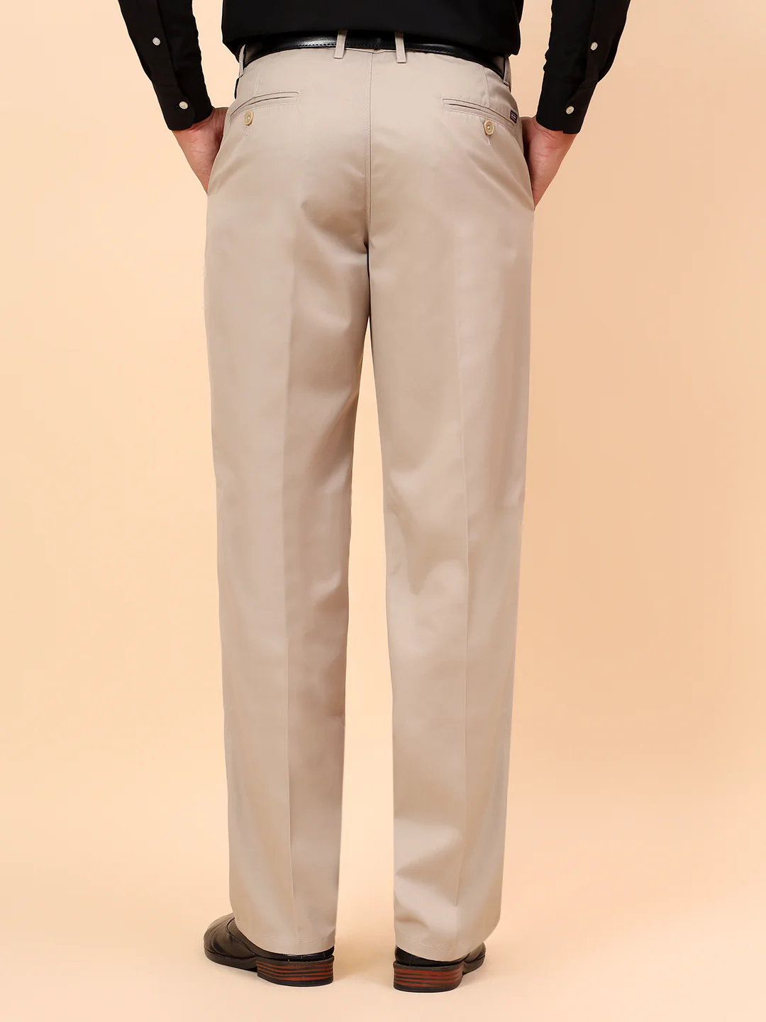 Casual Trousers for Men l Breathable & Soft with Color Fastness Regular Fit Cotton Fabric Solid Pattern Button Closure - Image 6