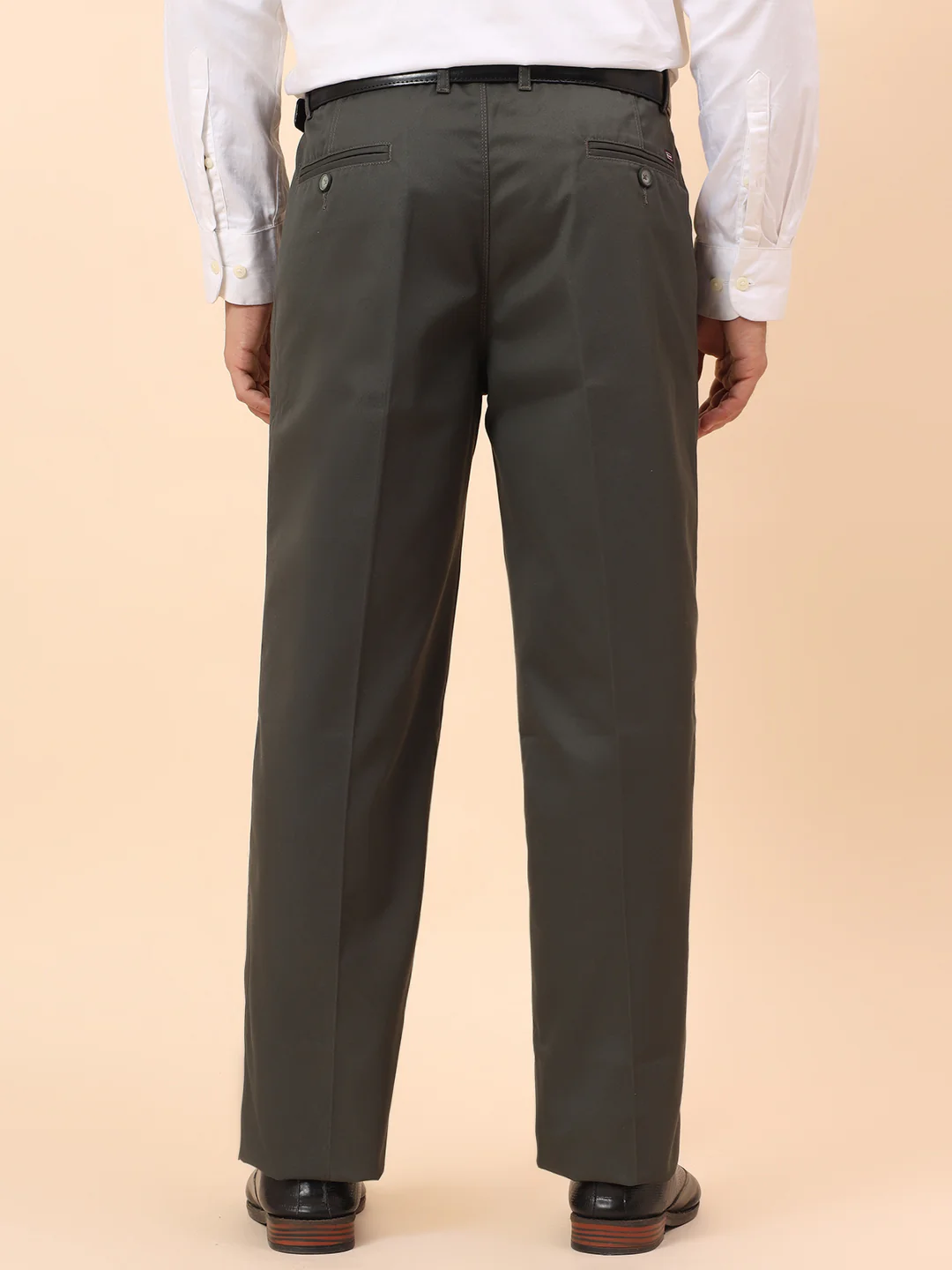 Casual Trousers for Men l Breathable & Soft with Color Fastness Regular Fit Cotton Fabric Solid Pattern Button Closure - Image 9