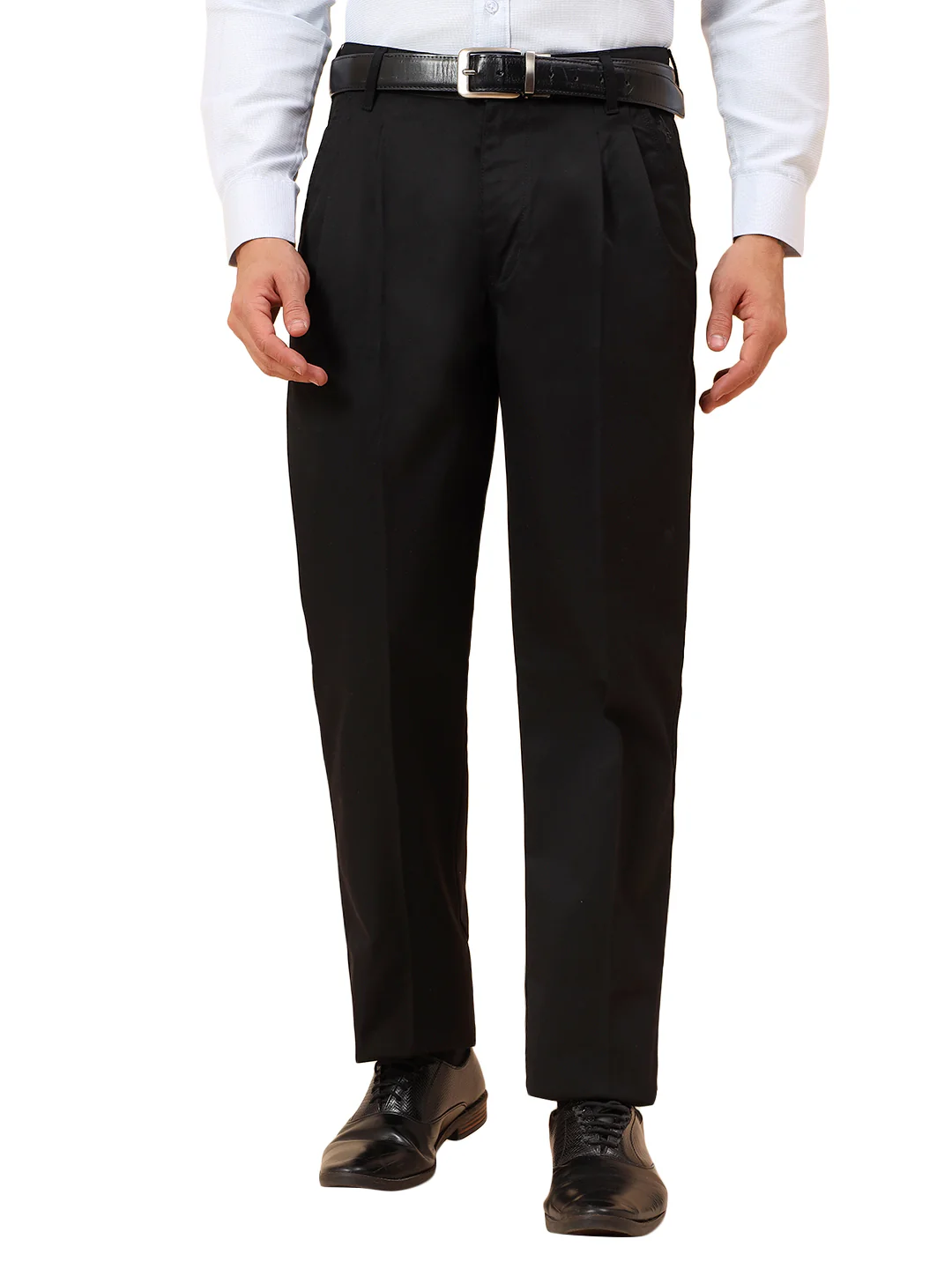 Casual Trousers for Men l Breathable & Soft with Color Fastness Regular Fit Cotton Fabric Solid Pattern Button Closure - Image 9
