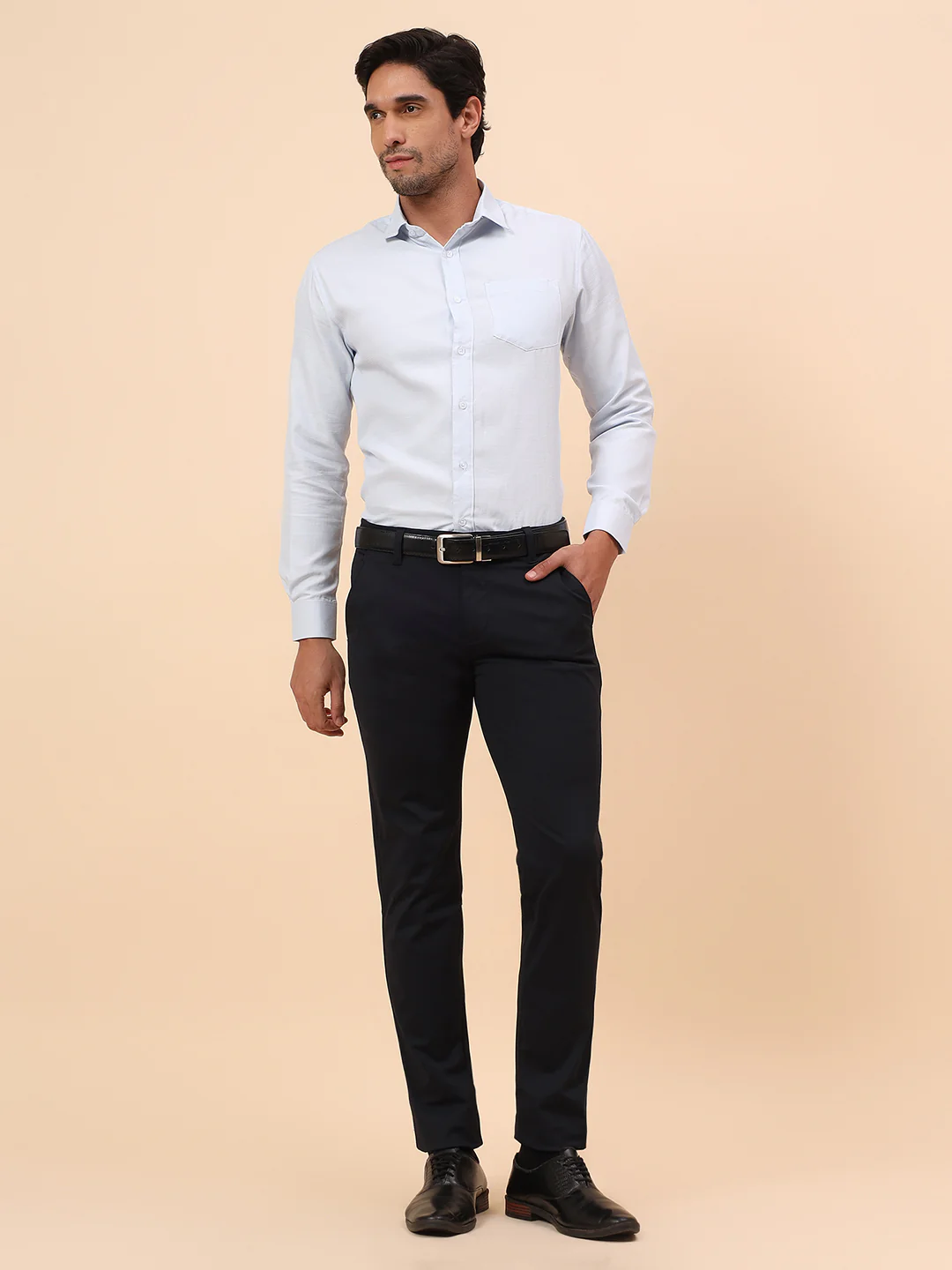 Casual Trousers for Men l Breathable & Soft with Color Fastness Regular Fit Poly Cotton Fabric Solid Pattern Button Closure - Image 8