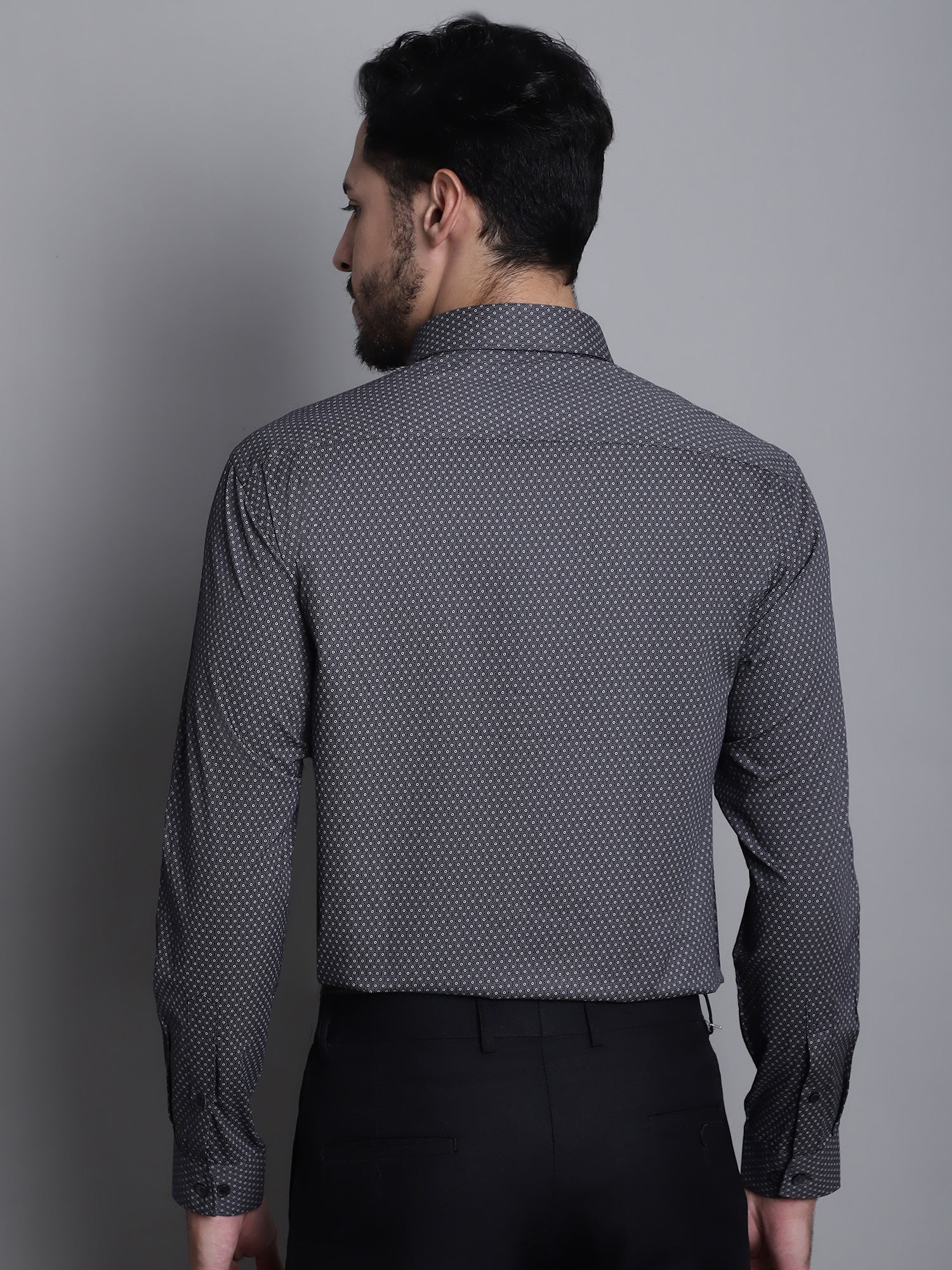 Formal Shirt for Men l Breathable & Soft with Color Fastness Regular Fit Spread Collar Neck Cotton Fabric Printed Pattern - Image 2