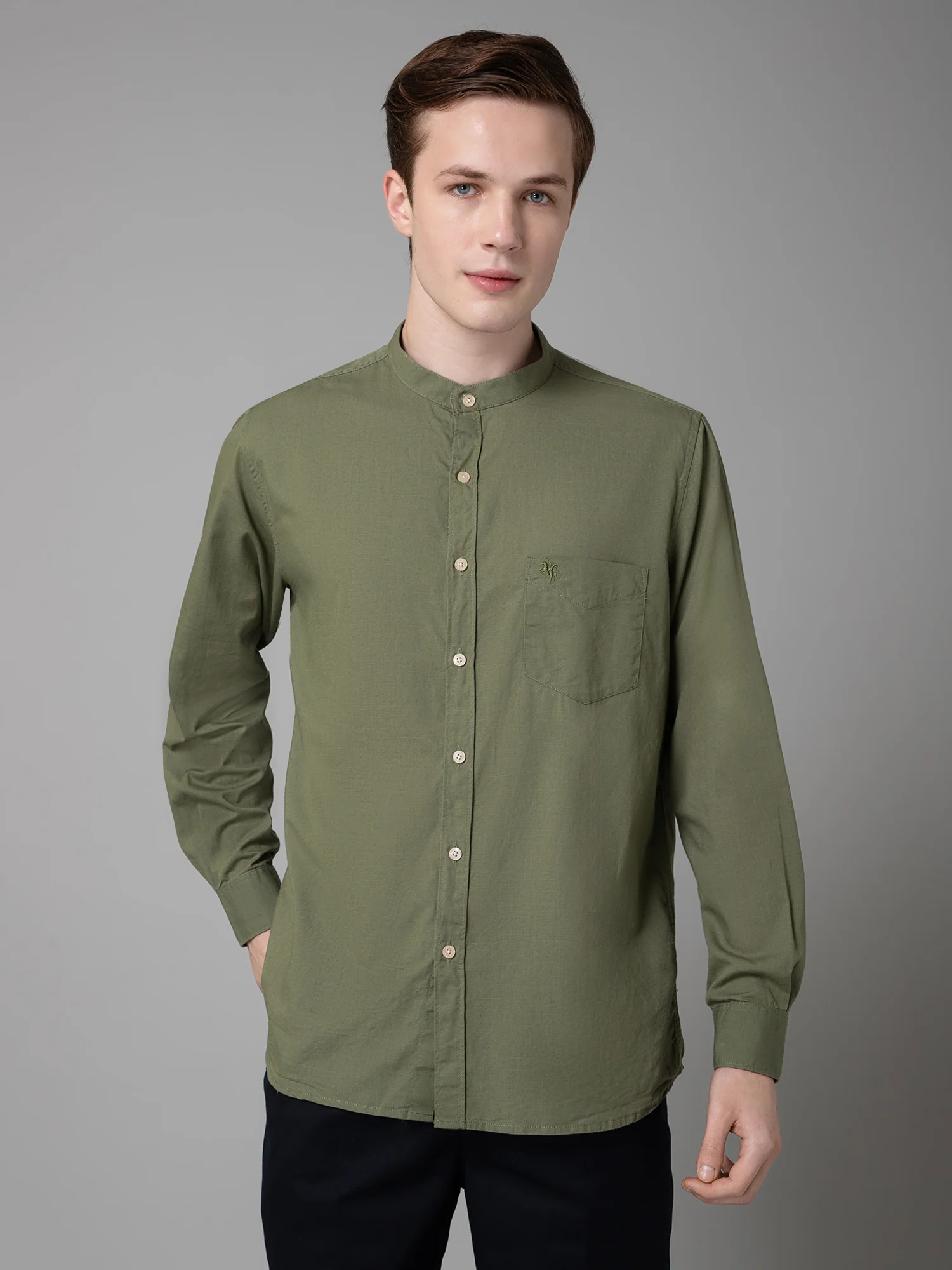 Casual Shirt for Men | Breathable & Soft with Color Fastness Regular Fit Spread Collar Neck Cotton Fabric Solid Pattern