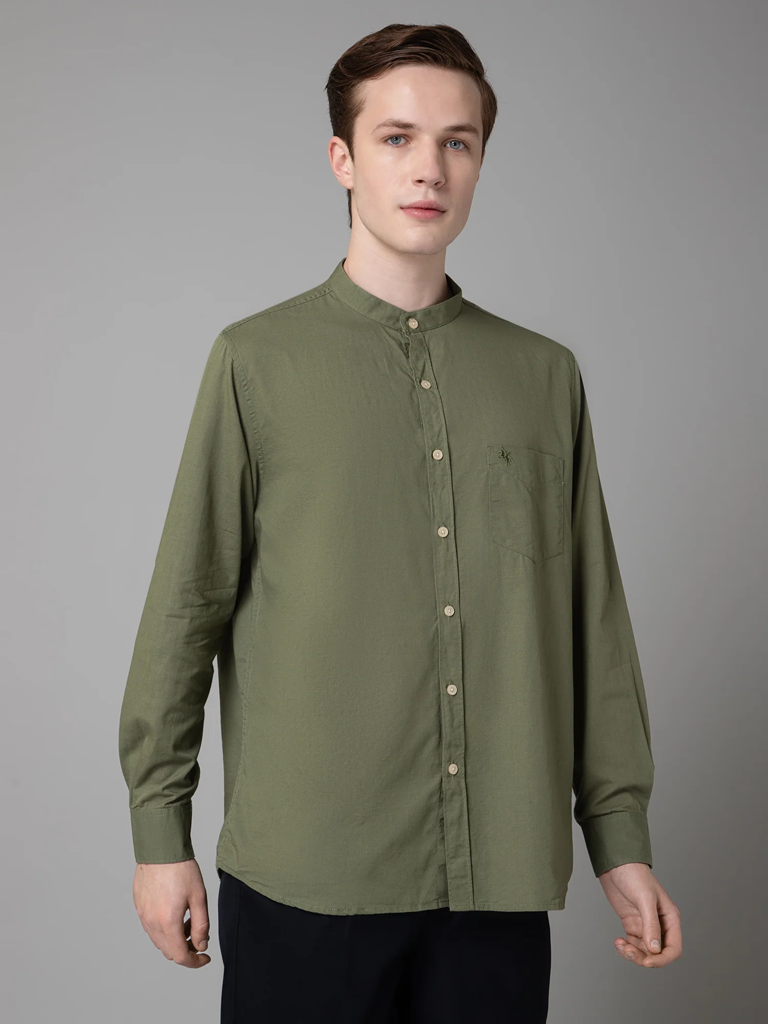 Casual Shirt for Men | Breathable & Soft with Color Fastness Regular Fit Spread Collar Neck Cotton Fabric Solid Pattern - Image 3