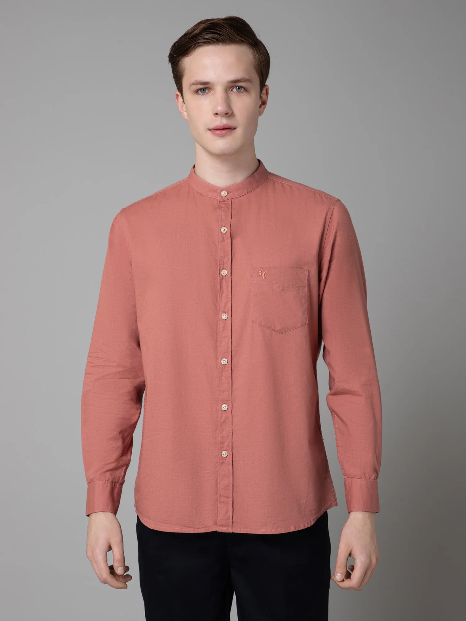 Casual Shirt for Men | Breathable & Soft with Color Fastness Regular Fit Spread Collar Neck Cotton Fabric Solid Pattern