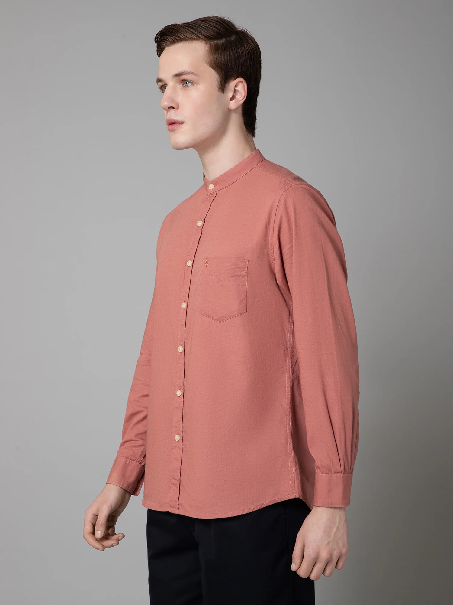 Casual Shirt for Men | Breathable & Soft with Color Fastness Regular Fit Spread Collar Neck Cotton Fabric Solid Pattern - Image 2