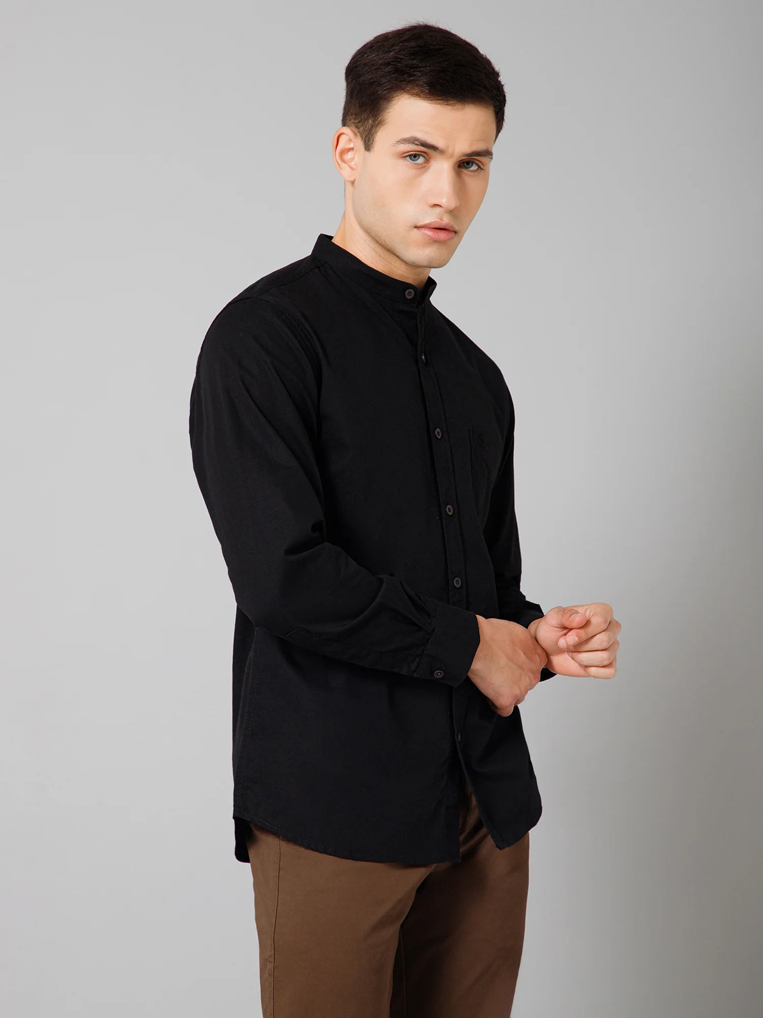 Casual Shirt for Men | Breathable & Soft with Color Fastness Regular Fit Spread Collar Neck Cotton Fabric Solid Pattern - Image 3