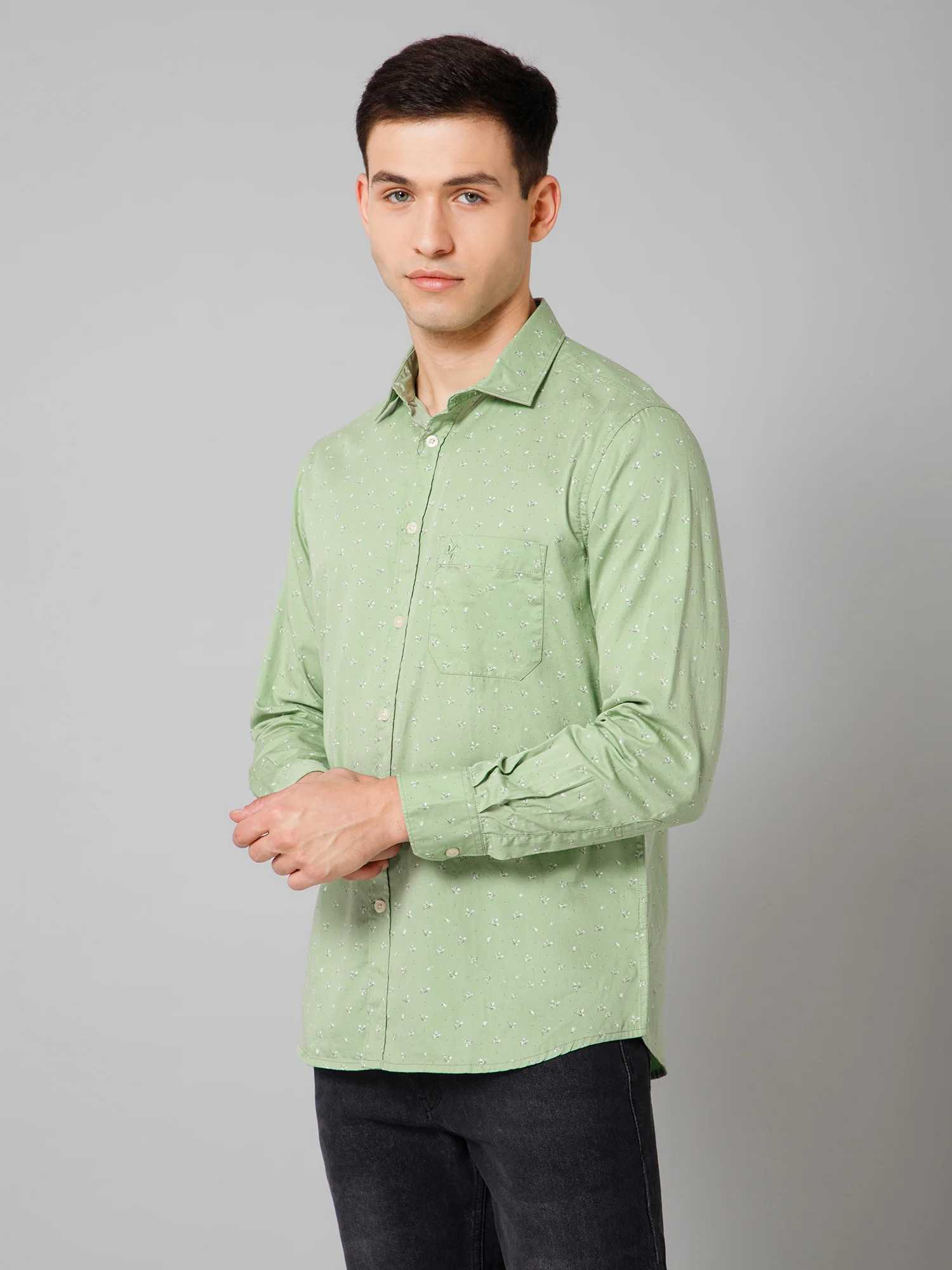 Casual Shirt for Men | Breathable & Soft with Color Fastness Regular Fit Spread Collar Neck Cotton Fabric Printed Pattern - Image 2