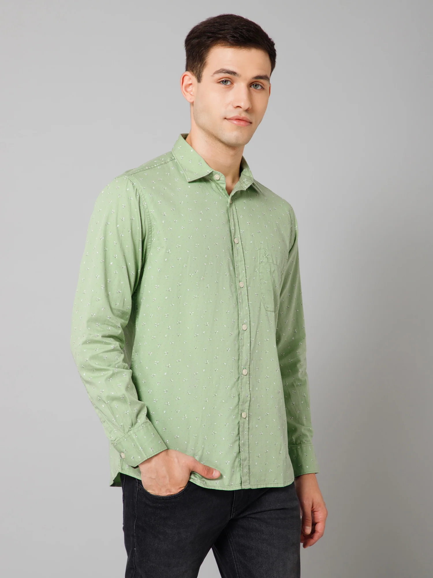 Casual Shirt for Men | Breathable & Soft with Color Fastness Regular Fit Spread Collar Neck Cotton Fabric Printed Pattern - Image 3