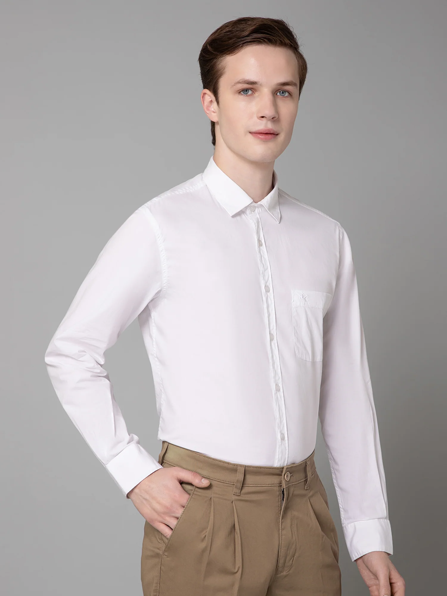 Casual Shirt for Men | Breathable & Soft with Color Fastness Regular Fit Spread Collar Neck Cotton Fabric Self Design Pattern - Image 3