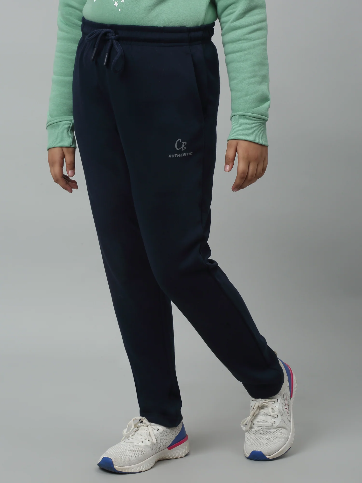 Girls Casual Navy Blue Track Pants - Image 3