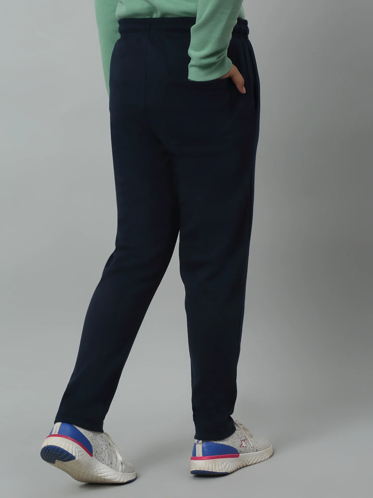 Girls Casual Navy Blue Track Pants - Image 4
