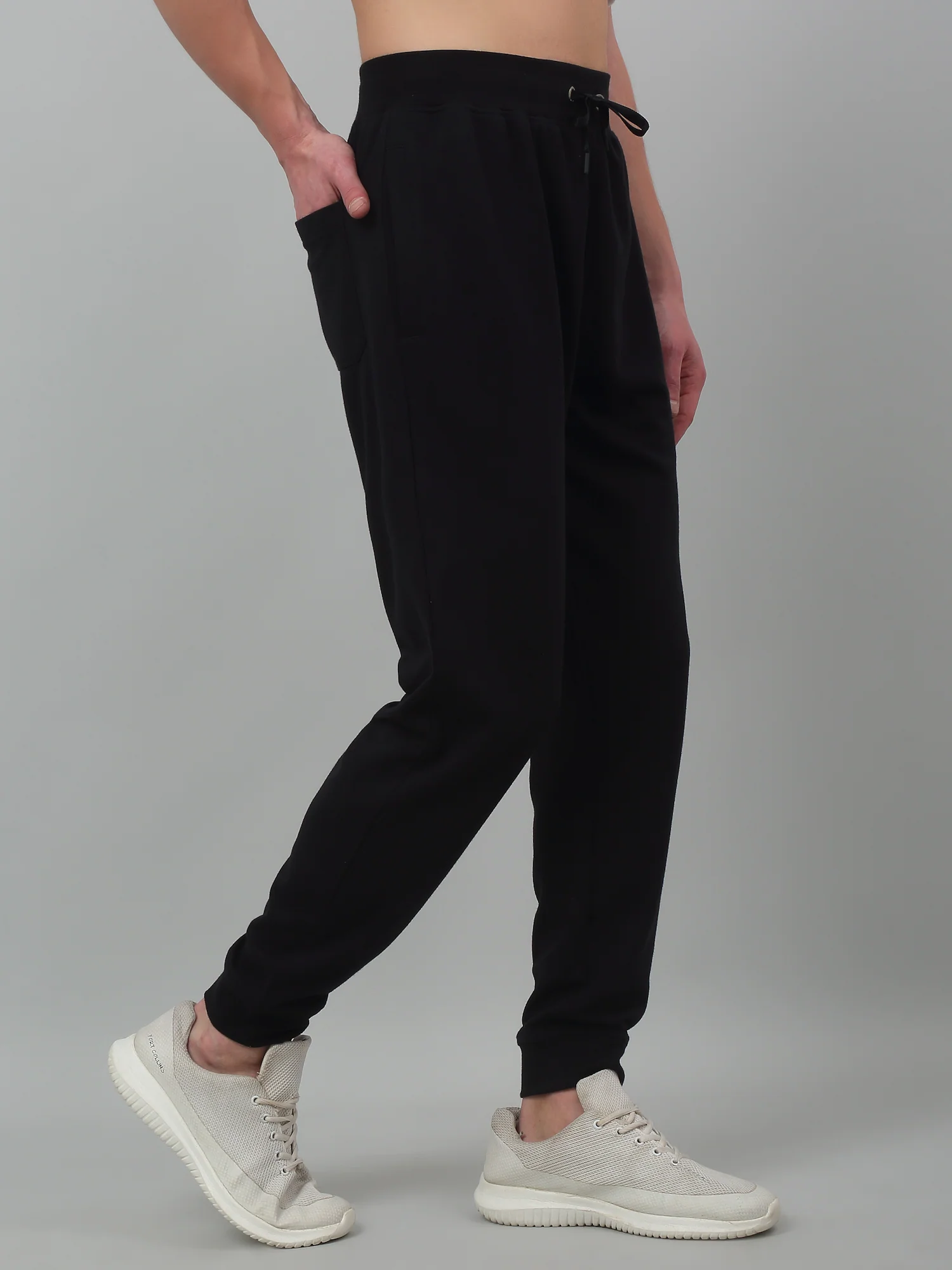 Men's Navy Blue Summer Solid Drawstring Casual Track Pant - Image 2