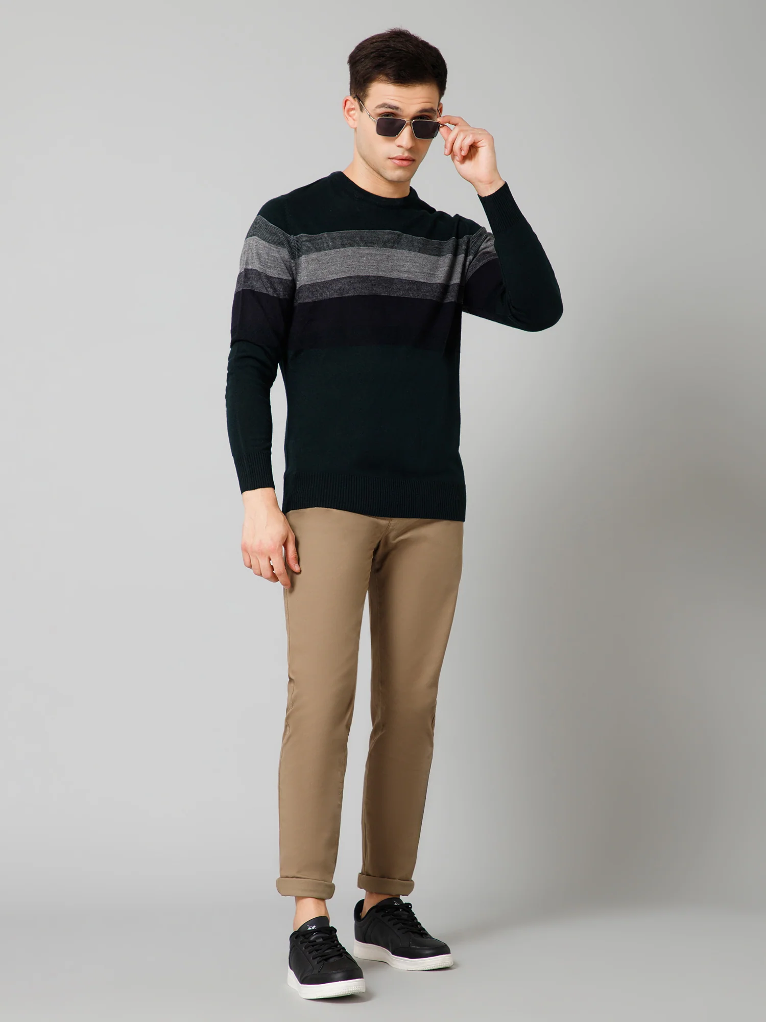 Men's Casual Flat front Khaki  Trousers - Image 5