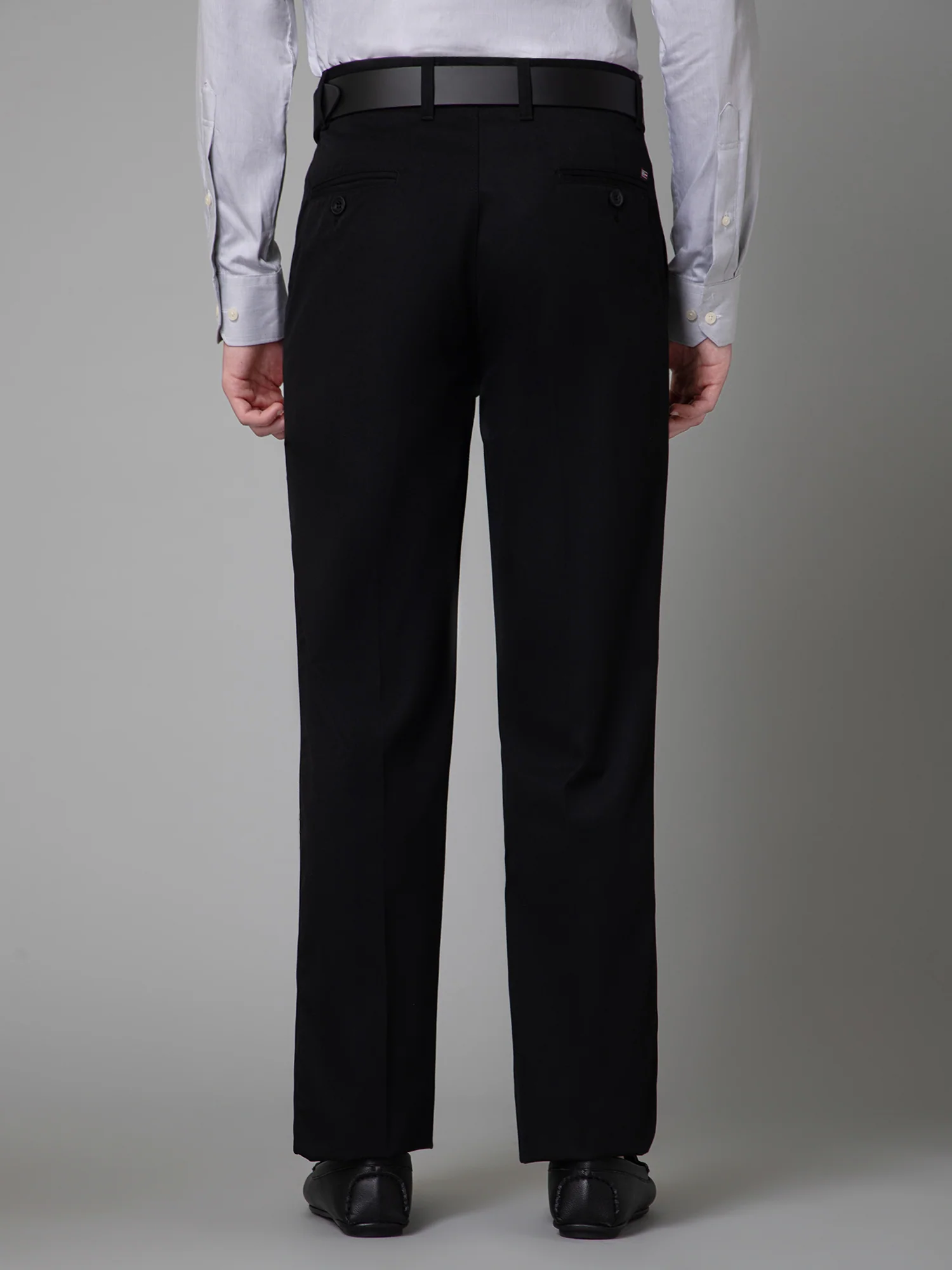 Men's Formal Pleated front Black  Trousers - Image 4