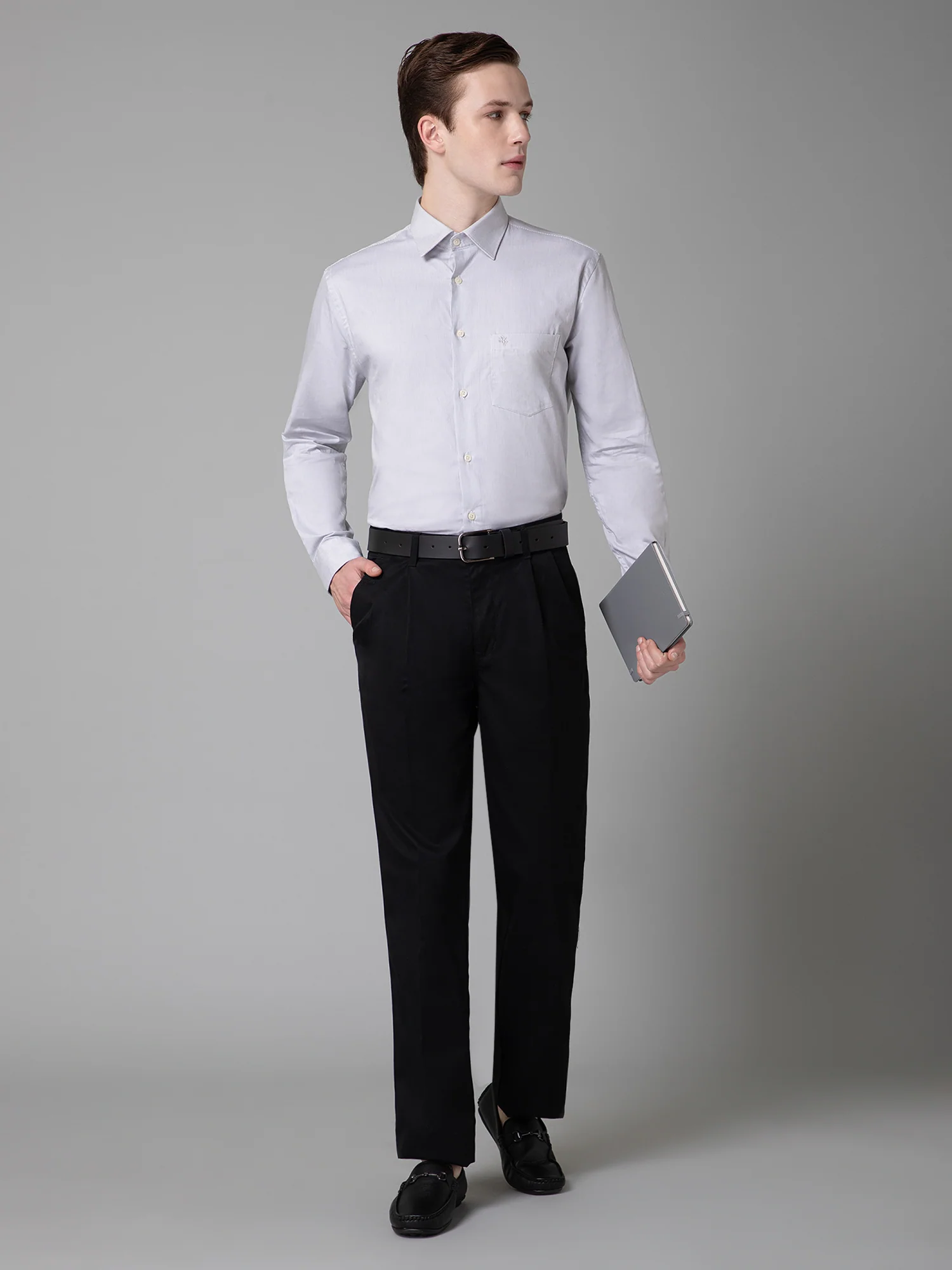 Men's Formal Pleated front Black  Trousers - Image 5