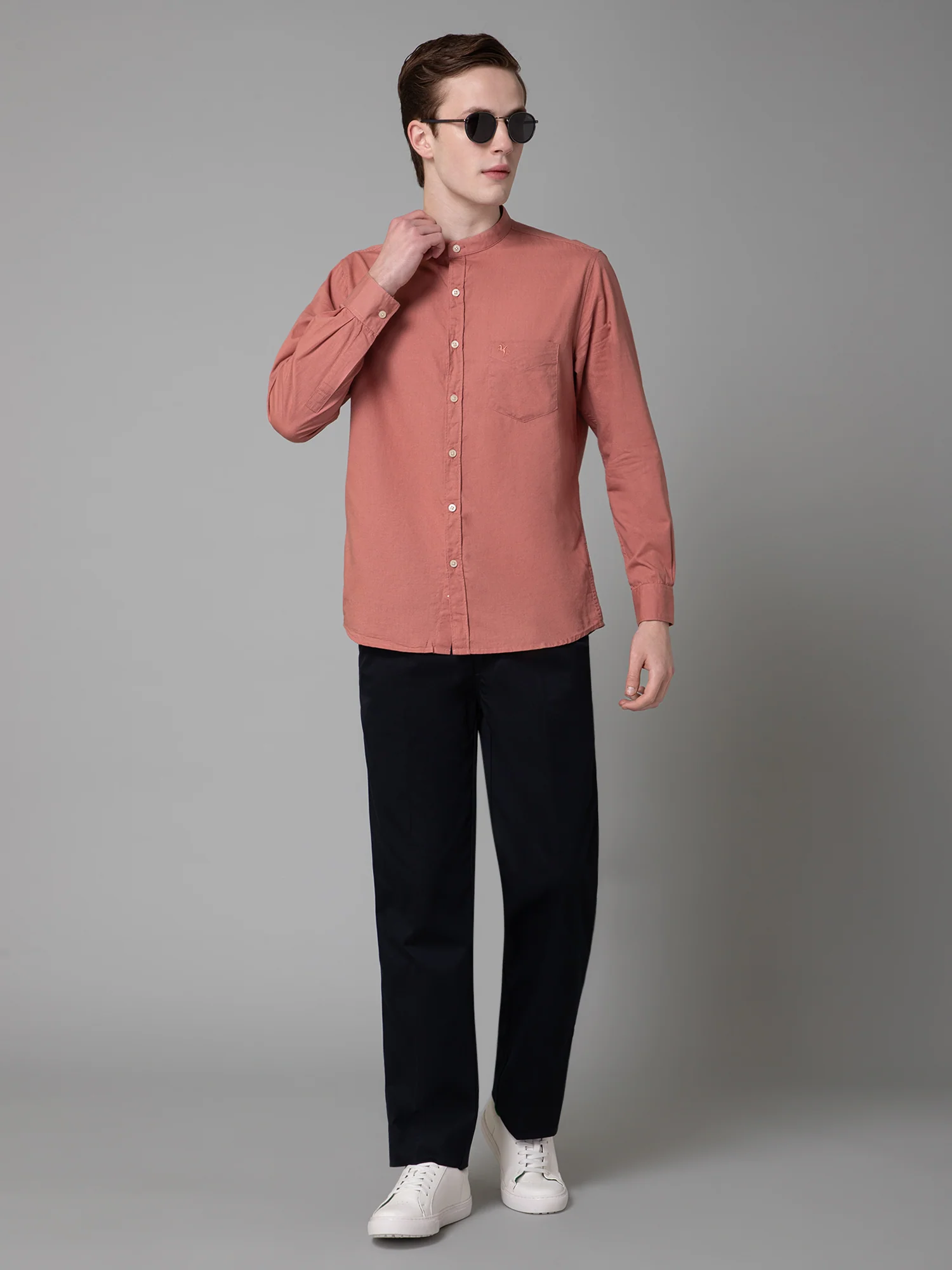 Men's Formal Pleated front Navy Blue  Trousers - Image 5