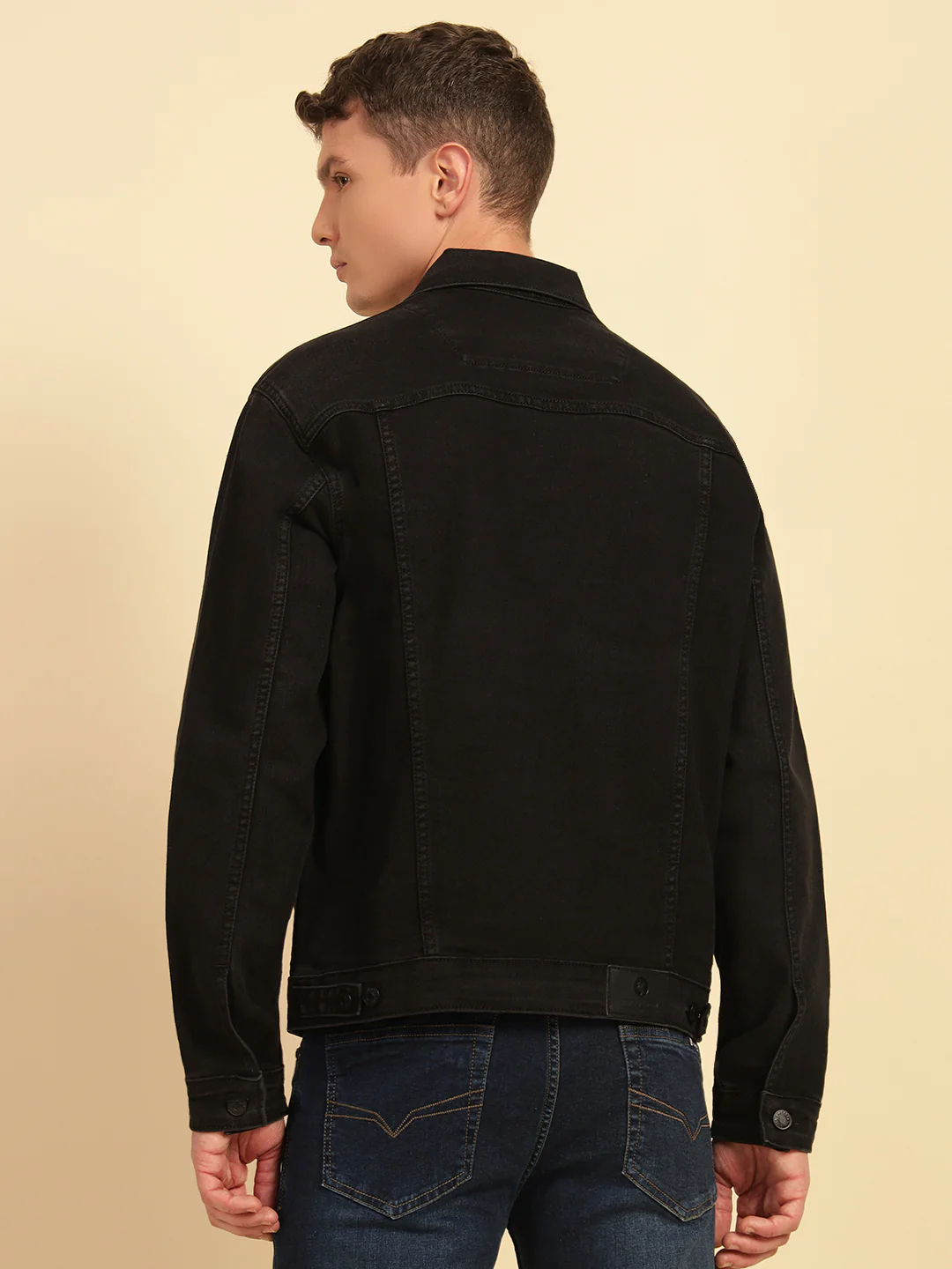 Denim Jacket for Men | Premium Casual Jacket Smart Fit Spread Collar Cotton Blend Fabric Solid Pattern - Image 7