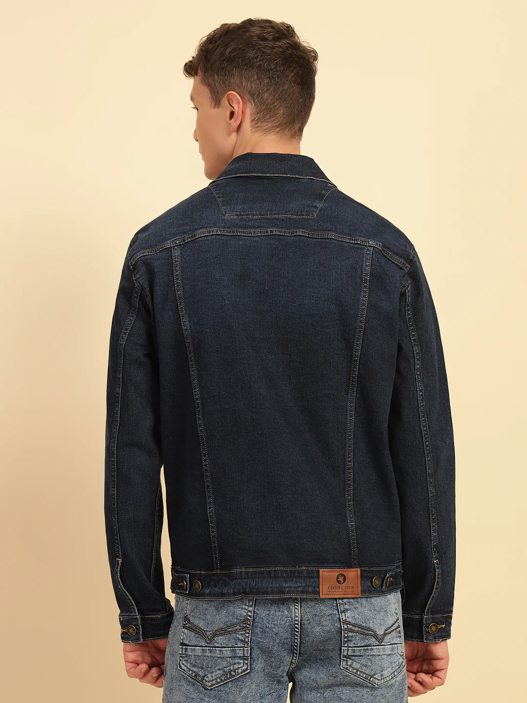 Denim Jacket for Men | Premium Casual Jacket Smart Fit Spread Collar Cotton Blend Fabric Solid Pattern - Image 2