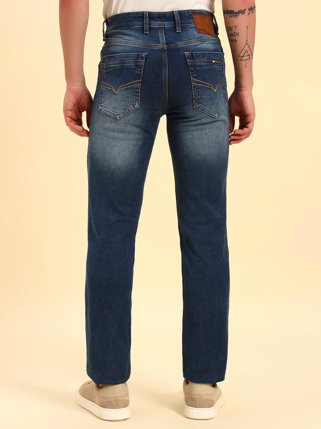 Denim Jeans for Men | Breathable & Soft with Color Fastness Slim Fit Cotton Fabric Solid Pattern Button Closure - Image 7