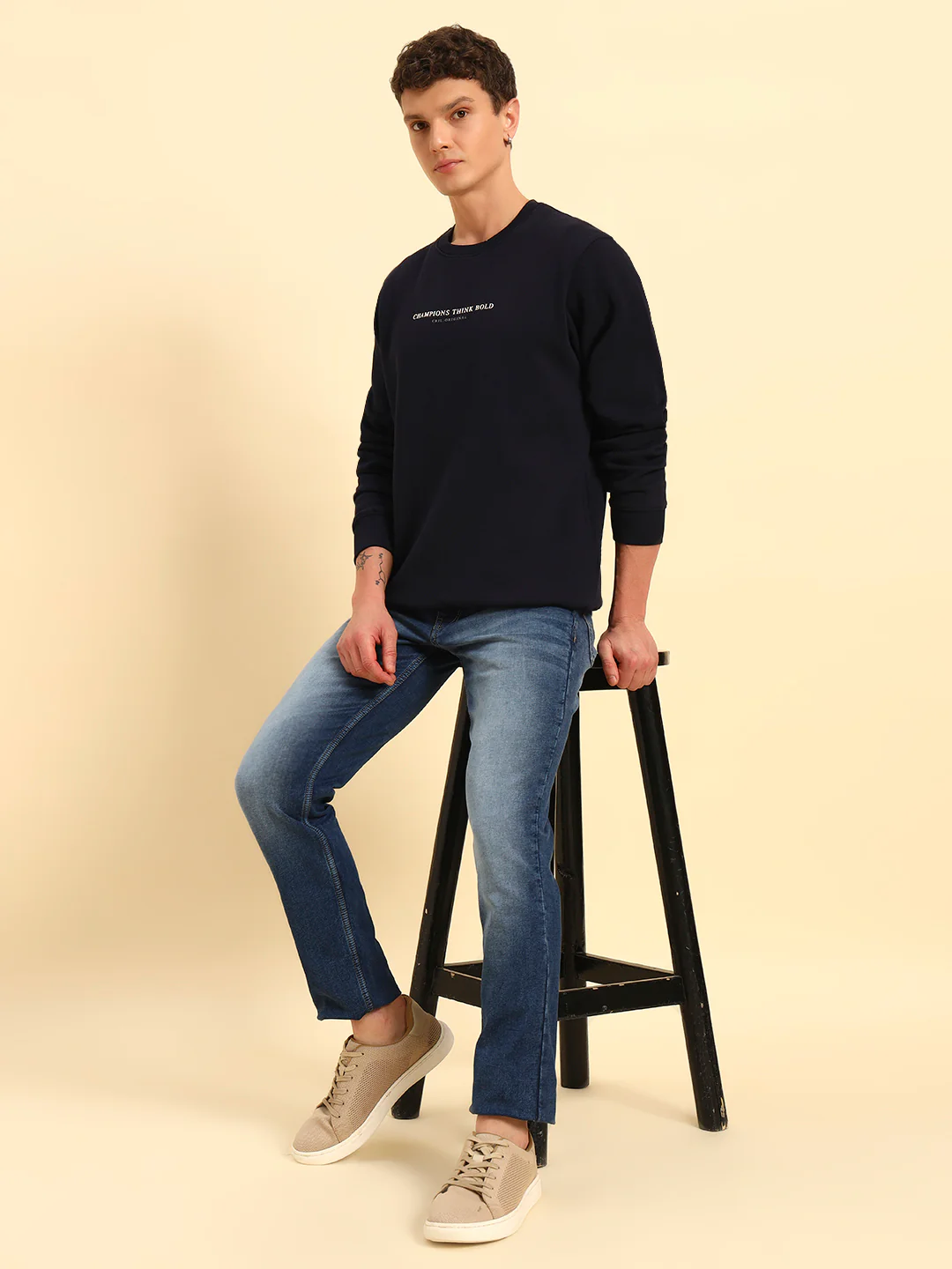 Denim Jeans for Men | Breathable & Soft with Color Fastness Slim Fit Cotton Fabric Solid Pattern Button Closure - Image 9
