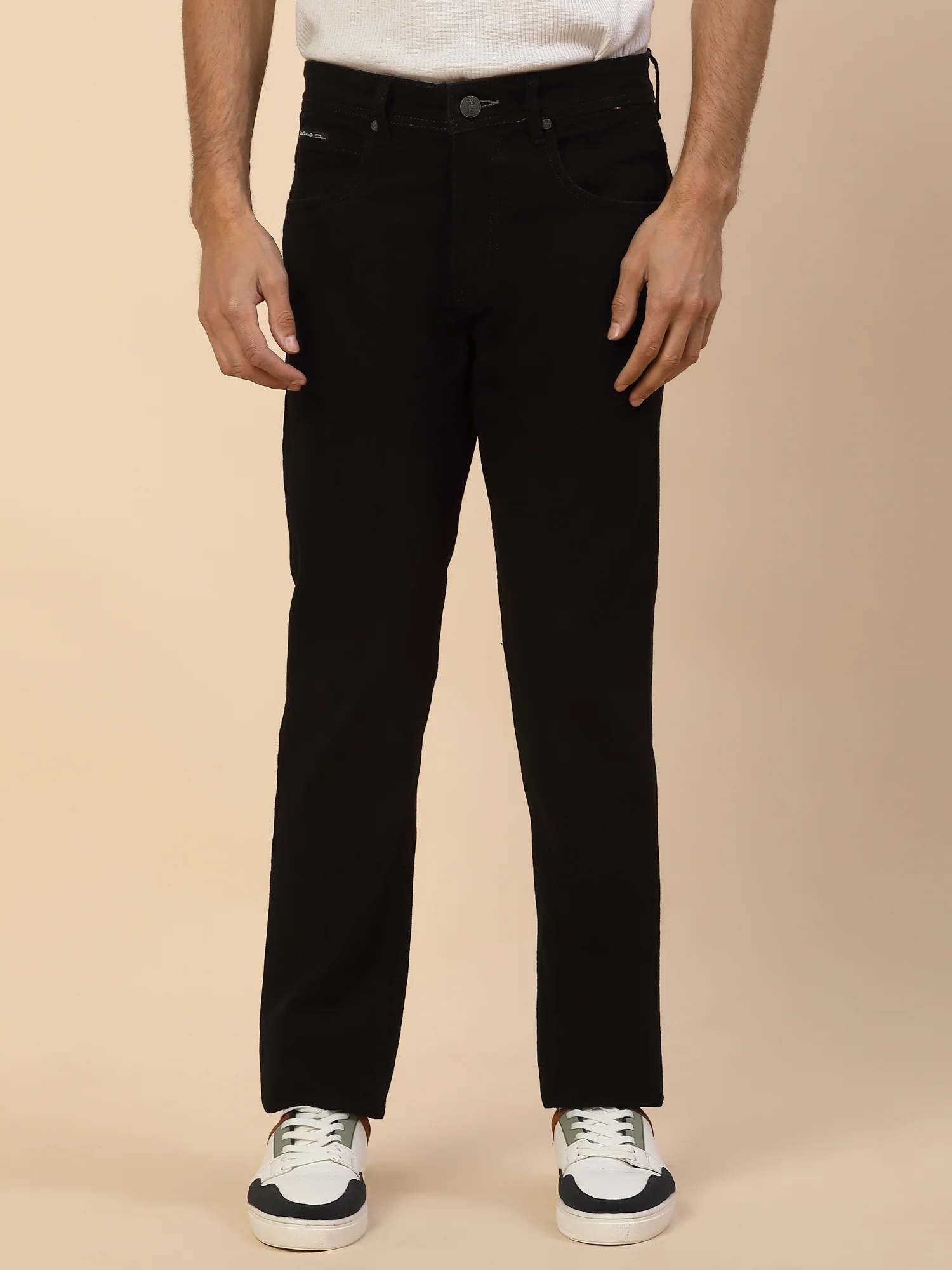 Denim Jeans for Men | Breathable & Soft with Color Fastness Slim Fit Poly Cotton Fabric Solid Pattern Button Closure - Image 2