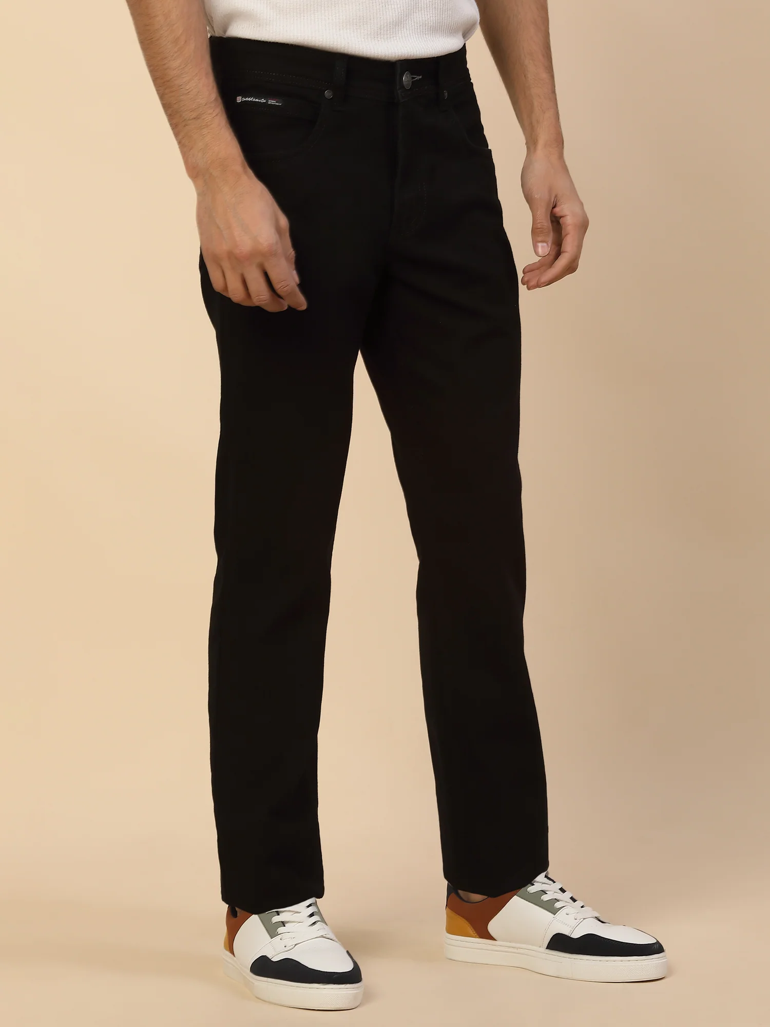 Denim Jeans for Men | Breathable & Soft with Color Fastness Slim Fit Poly Cotton Fabric Solid Pattern Button Closure - Image 4