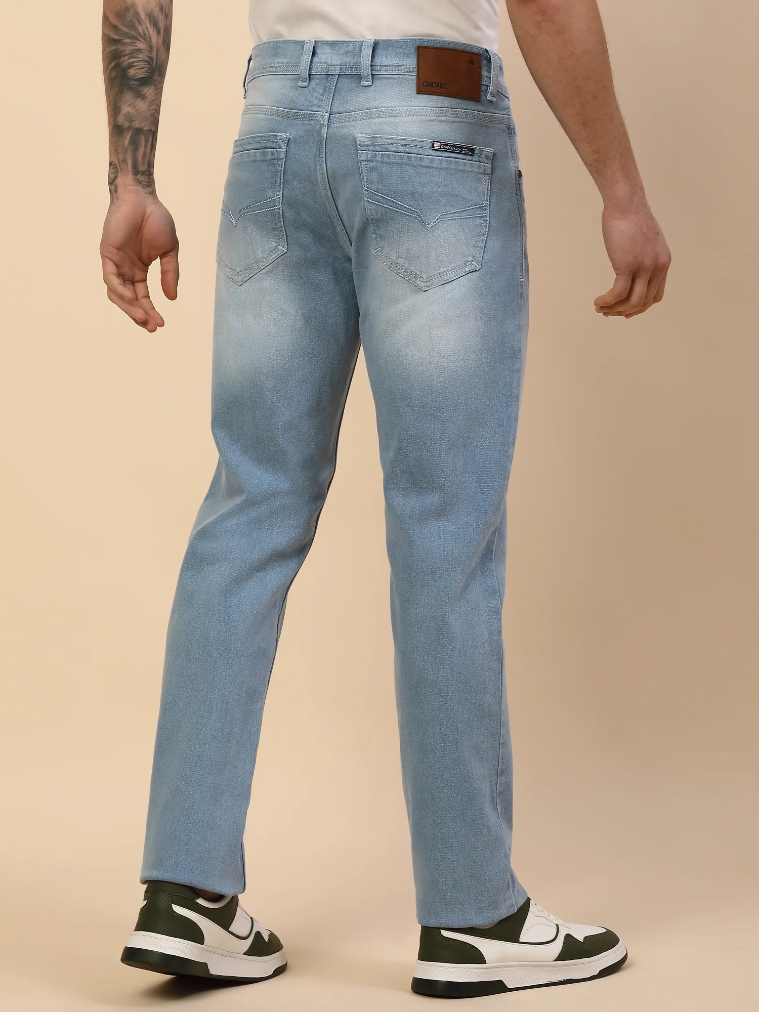 Denim Jeans for Men | Breathable & Soft with Color Fastness Slim Fit Poly Cotton Fabric Solid Pattern Button Closure - Image 7